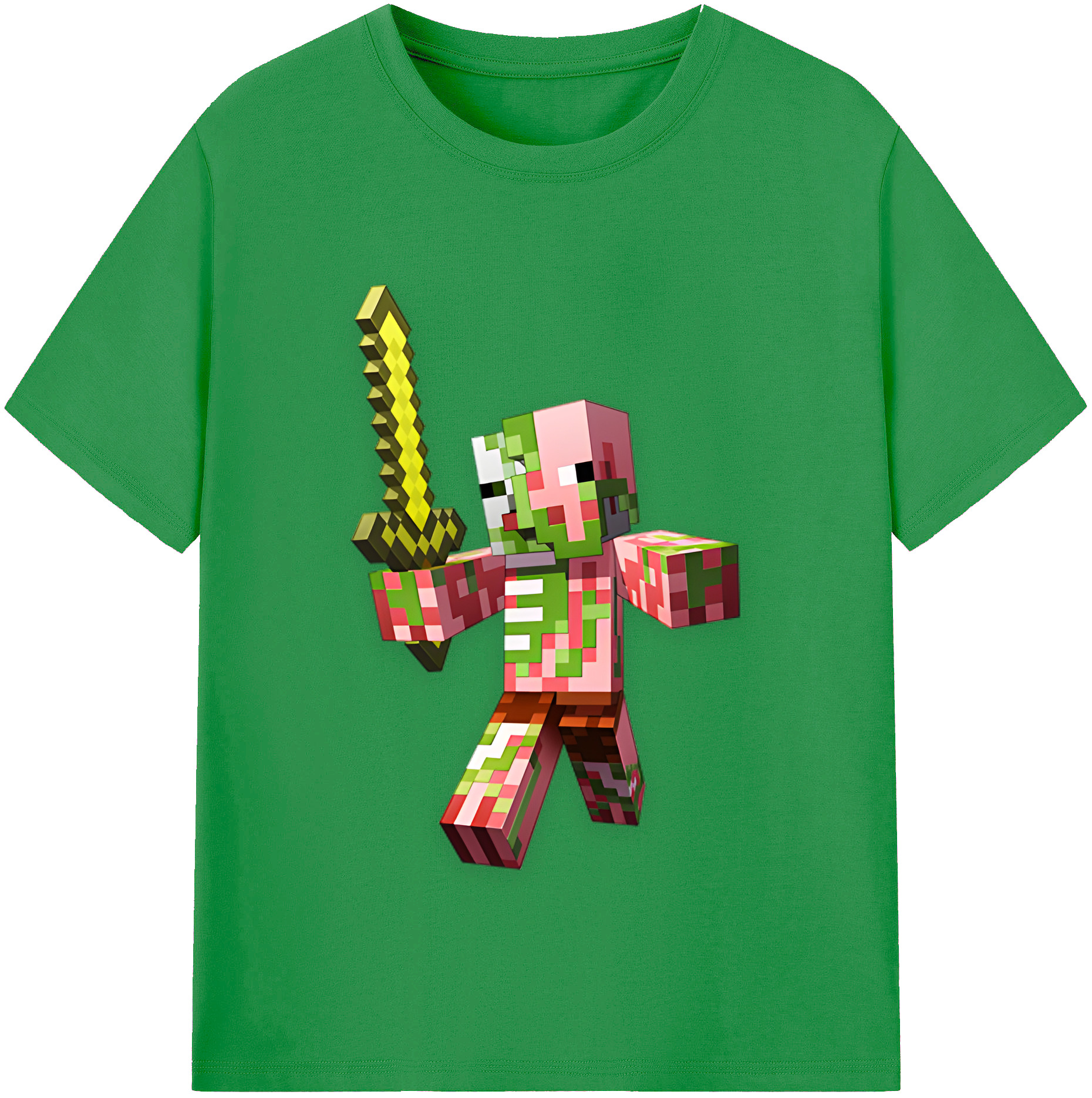 （画像用） マインクラフト ブロックの世界 Minecraft MC Block world レディースカジュアルプリントTシャツ（綿100％）
