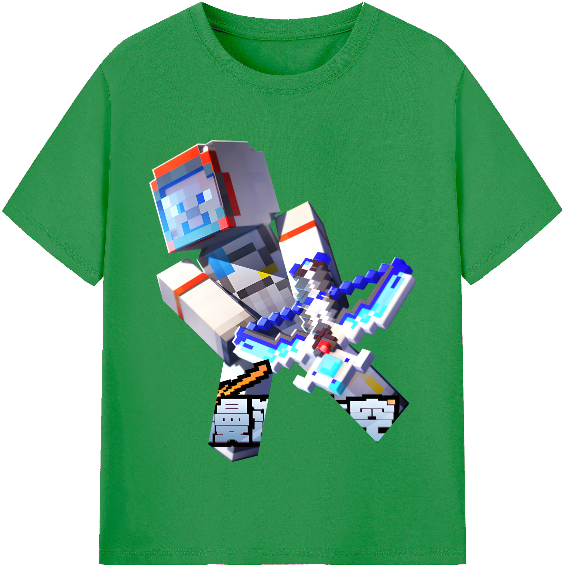 （画像用） マインクラフト ブロックの世界 Minecraft MC Block world レディースカジュアルプリントTシャツ（綿100％）