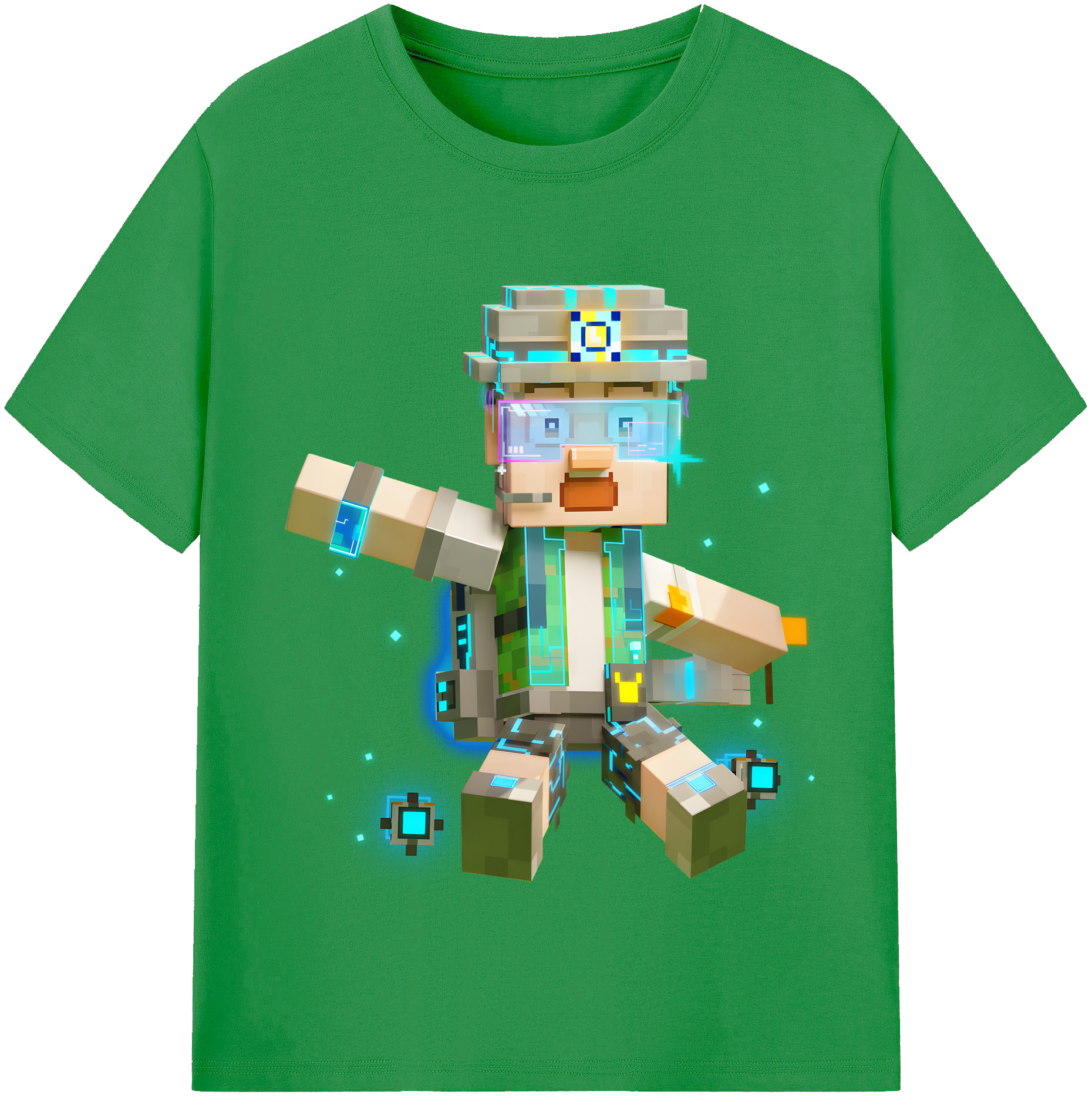 （画像用） マインクラフト ブロックの世界 Minecraft MC Block world レディースカジュアルプリントTシャツ（綿100％）