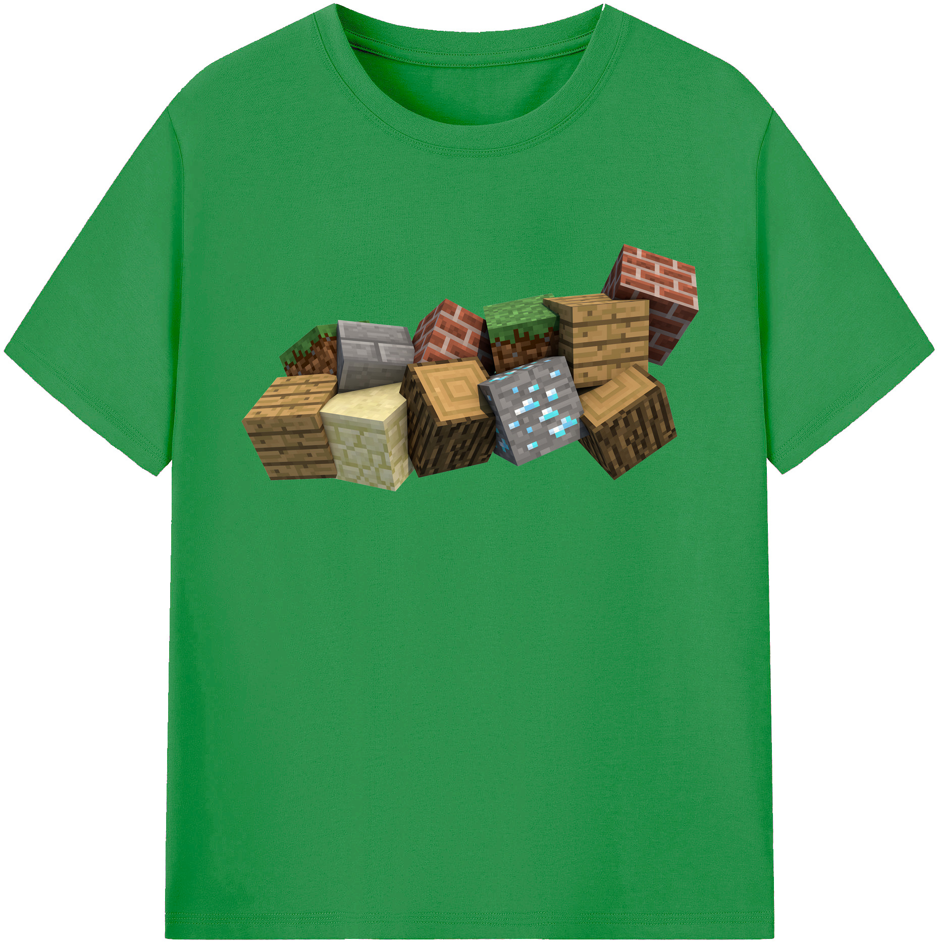 （画像用） マインクラフト ブロックの世界 Minecraft MC Block world レディースカジュアルプリントTシャツ（綿100％）