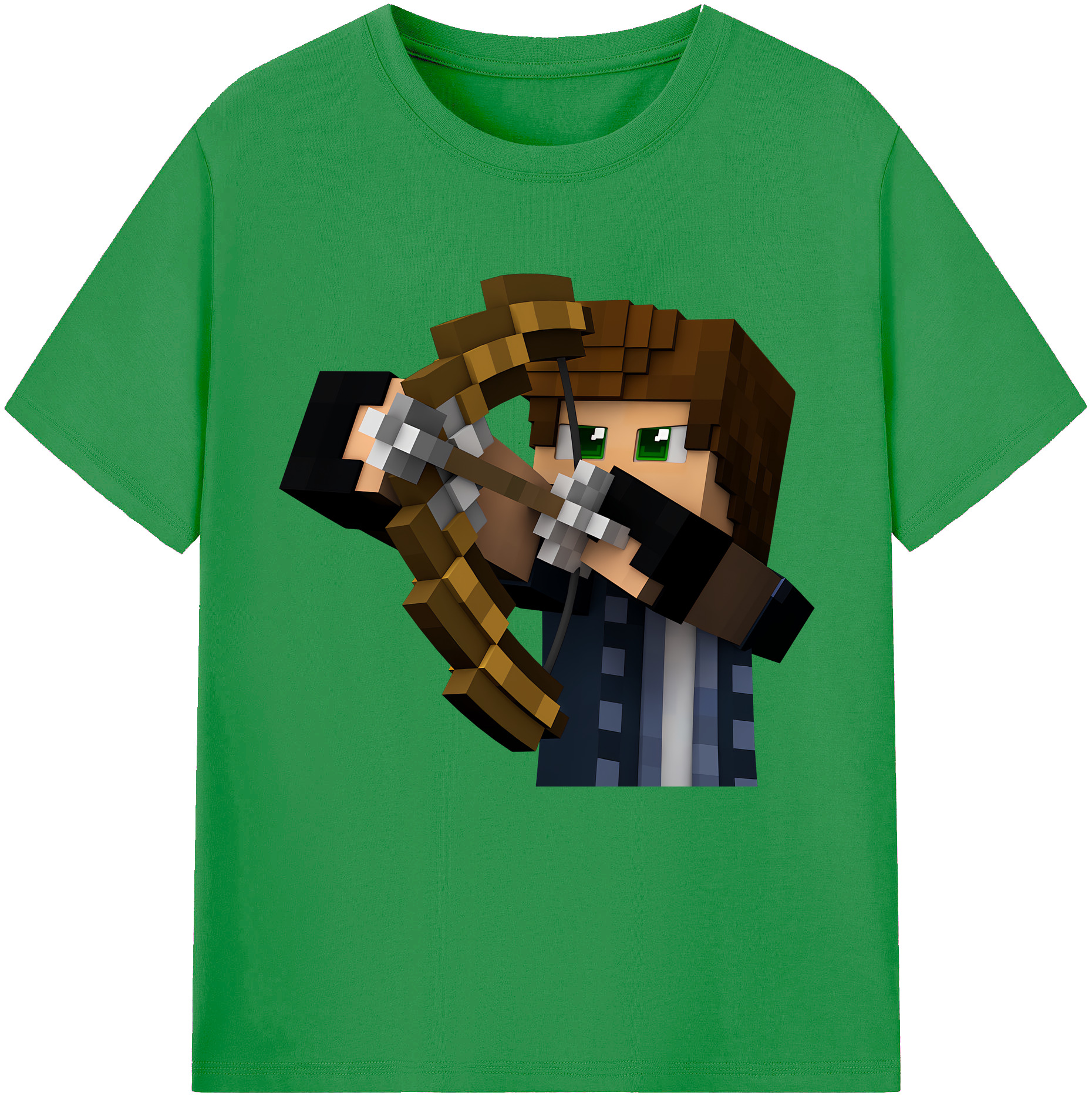（画像用） マインクラフト ブロックの世界 Minecraft MC Block world レディースカジュアルプリントTシャツ（綿100％）