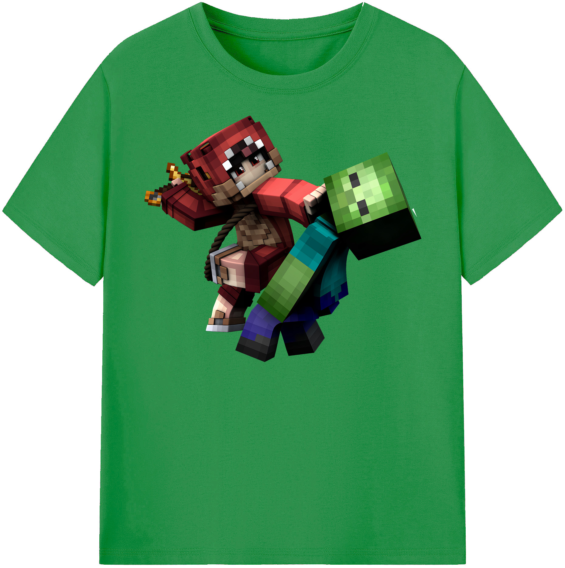 マインクラフト ブロックの世界 Minecraft MC Block world レディースカジュアルプリントTシャツ（綿100％）