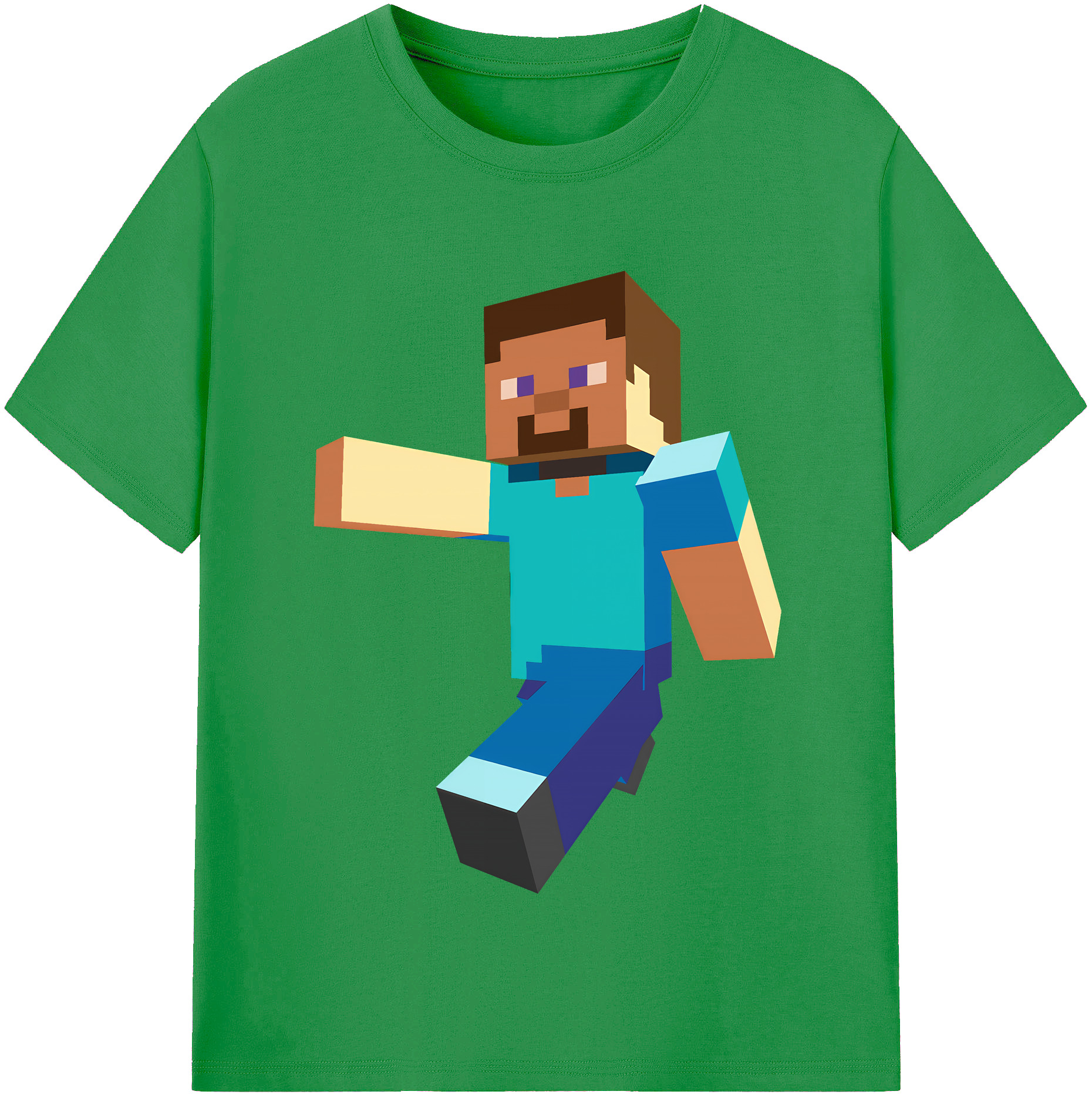 （画像用） マインクラフト ブロックの世界 Minecraft MC Block world レディースカジュアルプリントTシャツ（綿100％）