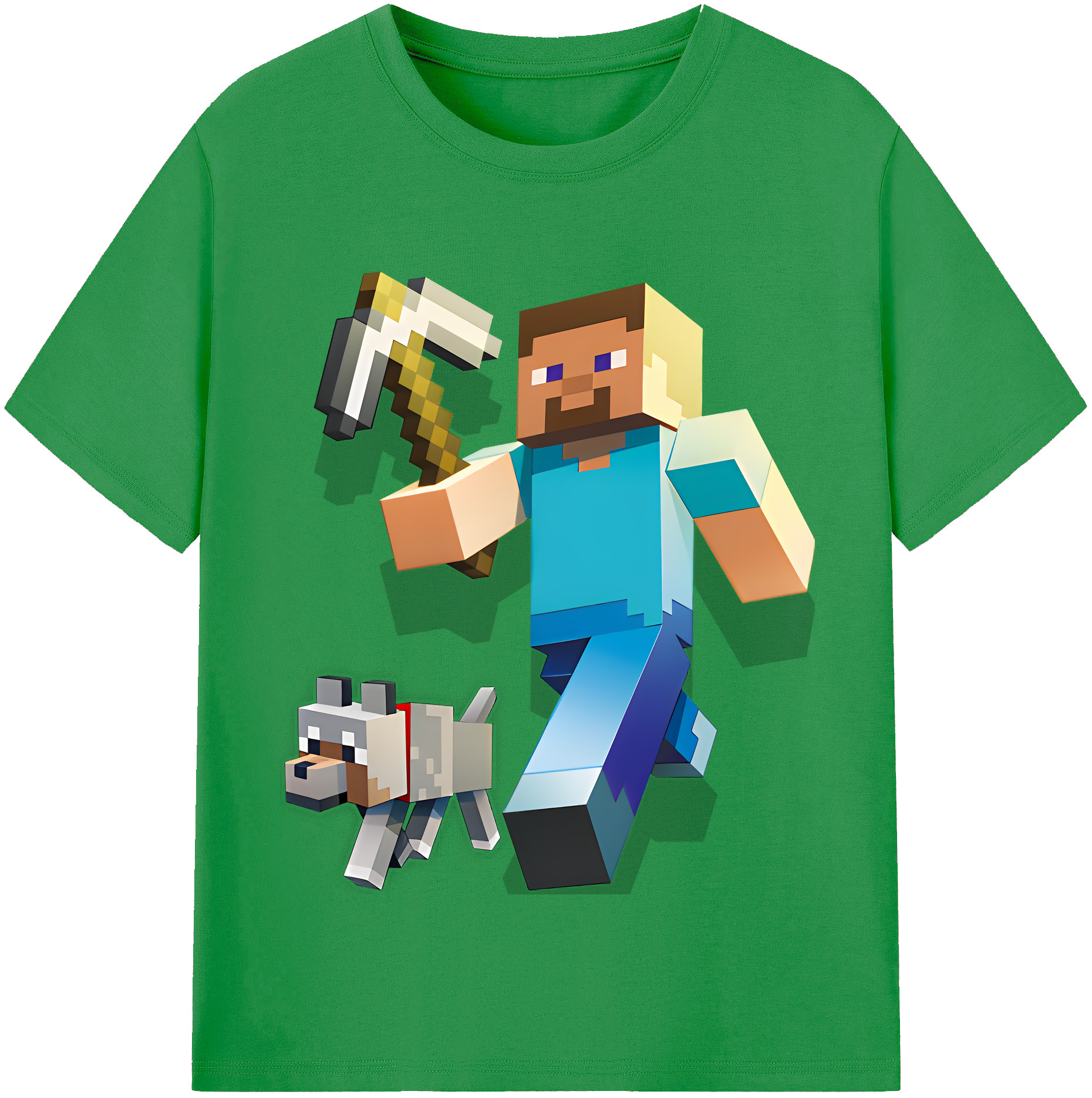 （画像用） マインクラフト ブロックの世界 Minecraft MC Block world レディースカジュアルプリントTシャツ（綿100％）