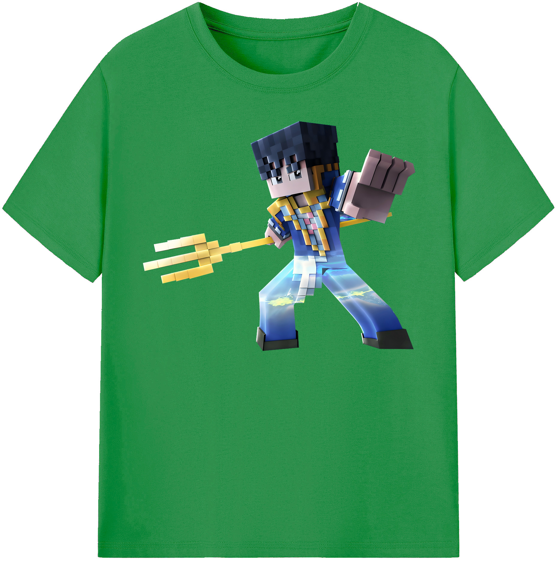 （画像用） マインクラフト ブロックの世界 Minecraft MC Block world レディースカジュアルプリントTシャツ（綿100％）