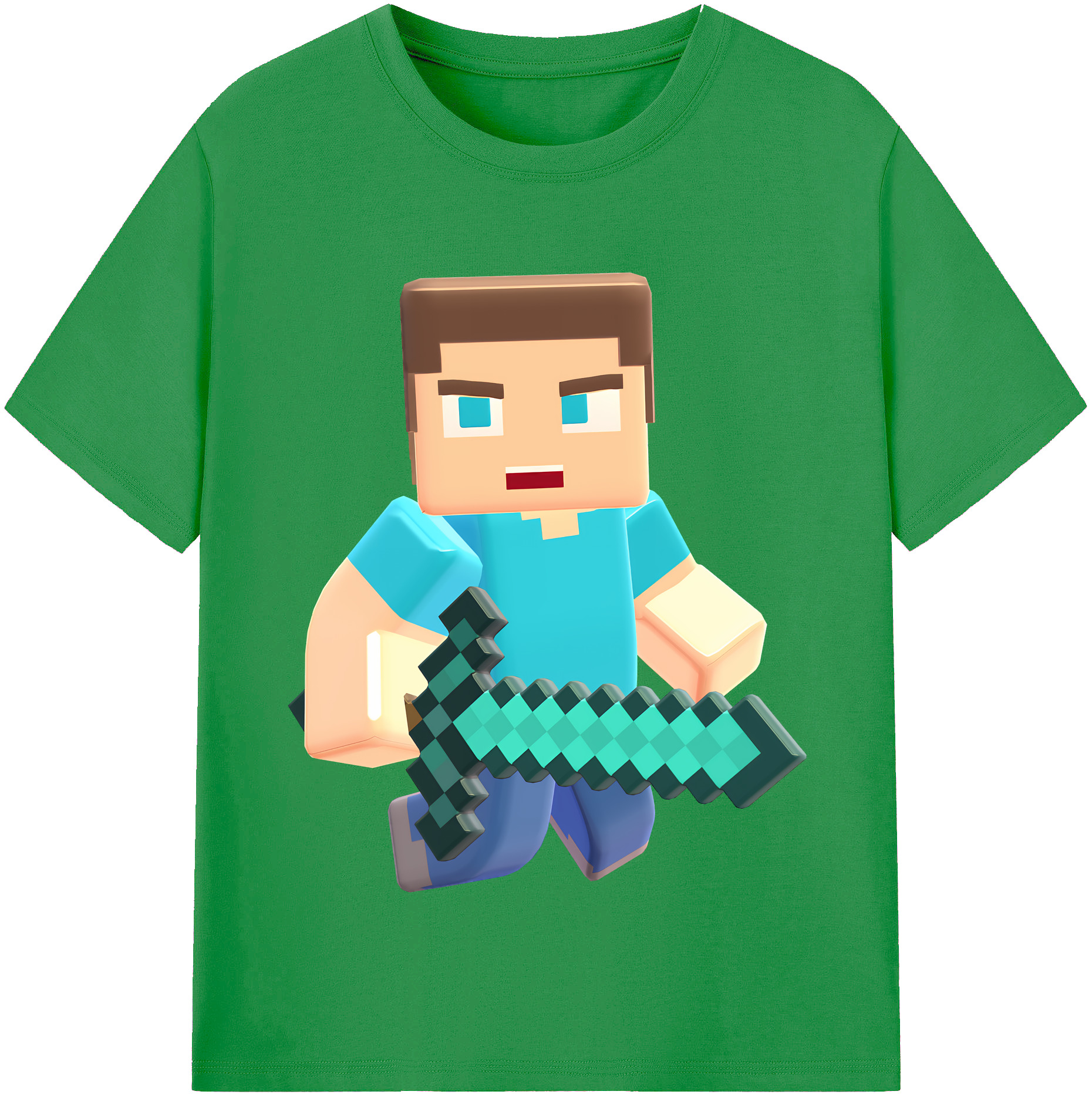 （画像用） マインクラフト ブロックの世界 Minecraft MC Block world レディースカジュアルプリントTシャツ（綿100％）