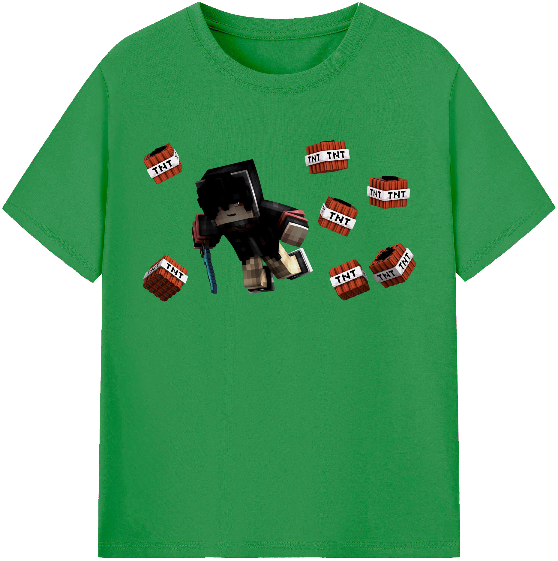 （画像用） マインクラフト ブロックの世界 Minecraft MC Block world レディースカジュアルプリントTシャツ（綿100％）