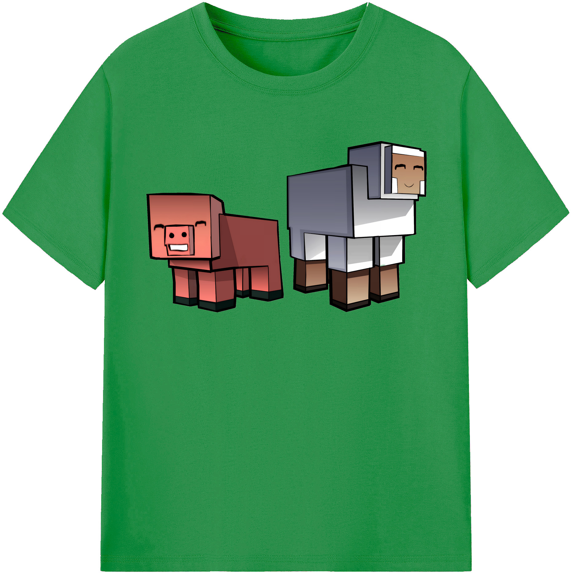 （画像用） マインクラフト ブロックの世界 Minecraft MC Block world レディースカジュアルプリントTシャツ（綿100％）