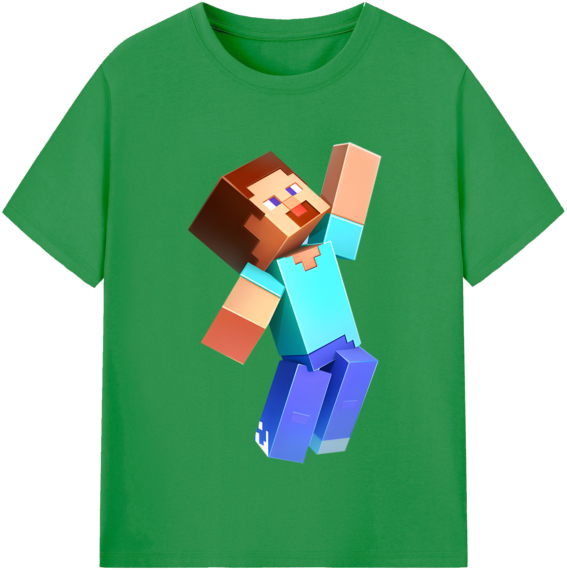 （画像用） マインクラフト ブロックの世界 Minecraft MC Block world レディースカジュアルプリントTシャツ（綿100％）