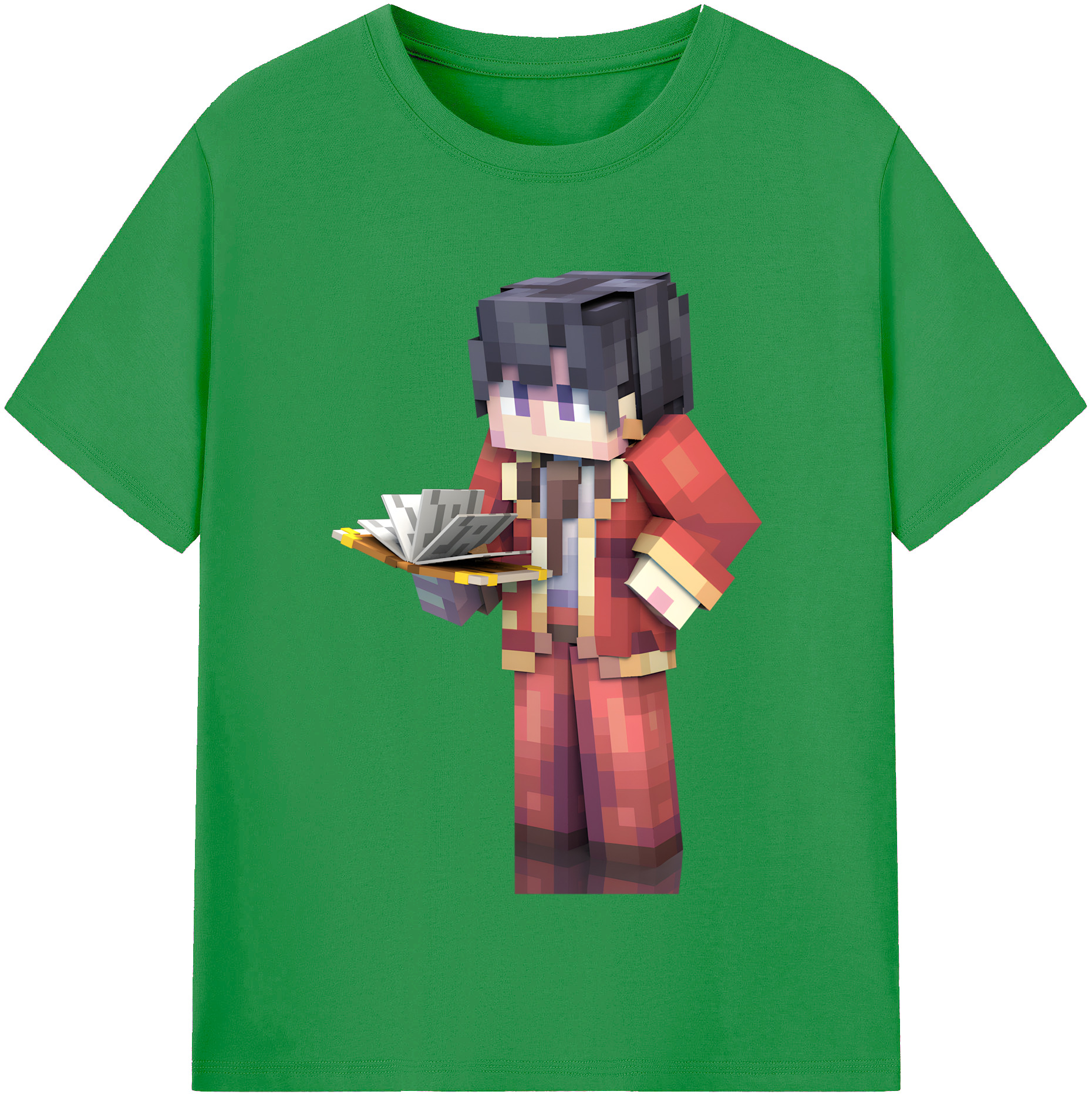 （画像用） マインクラフト ブロックの世界 Minecraft MC Block world レディースカジュアルプリントTシャツ（綿100％）