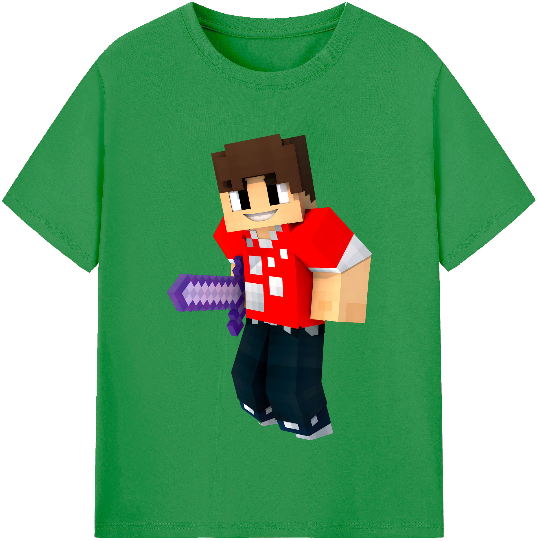 （画像用） マインクラフト ブロックの世界 Minecraft MC Block world レディースカジュアルプリントTシャツ（綿100％）
