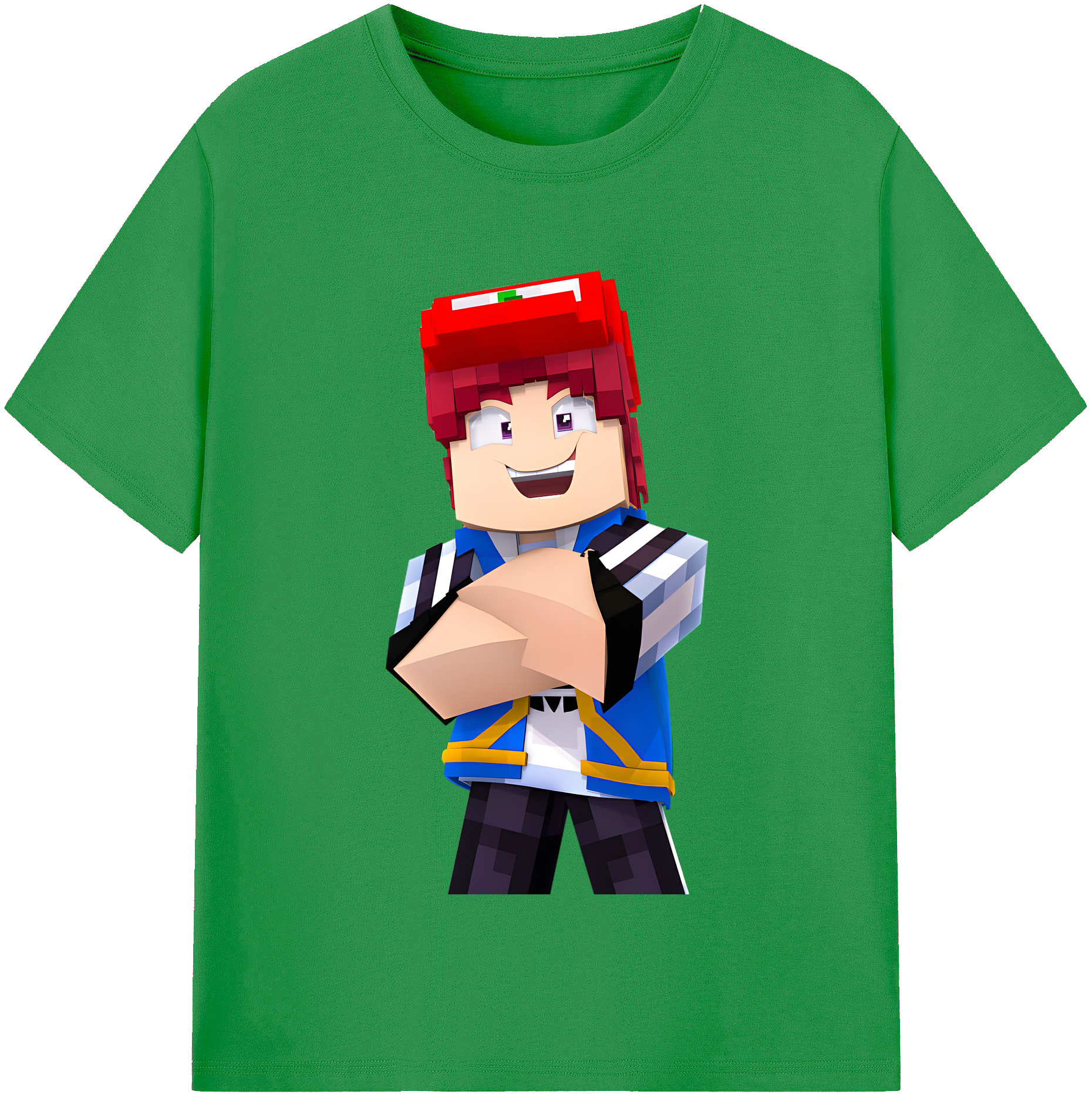 （画像用） マインクラフト ブロックの世界 Minecraft MC Block world レディースカジュアルプリントTシャツ（綿100％）