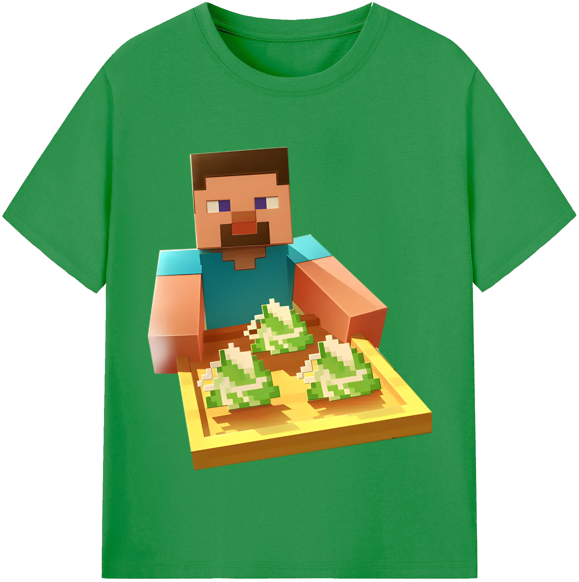 （画像用） マインクラフト ブロックの世界 Minecraft MC Block world レディースカジュアルプリントTシャツ（綿100％）
