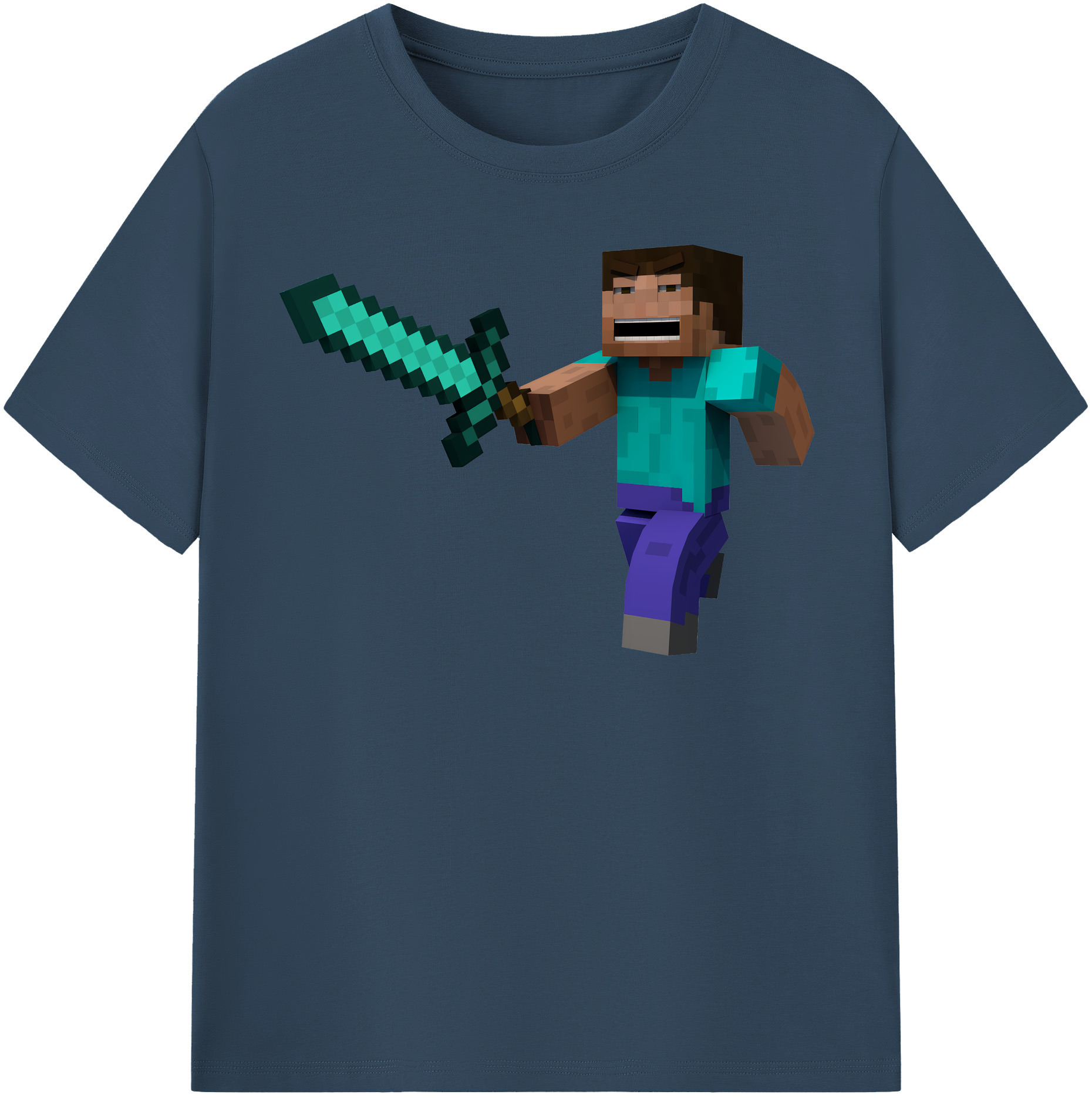 （画像用） マインクラフト ブロックの世界 Minecraft MC Block world レディースカジュアルプリントTシャツ（綿100％）