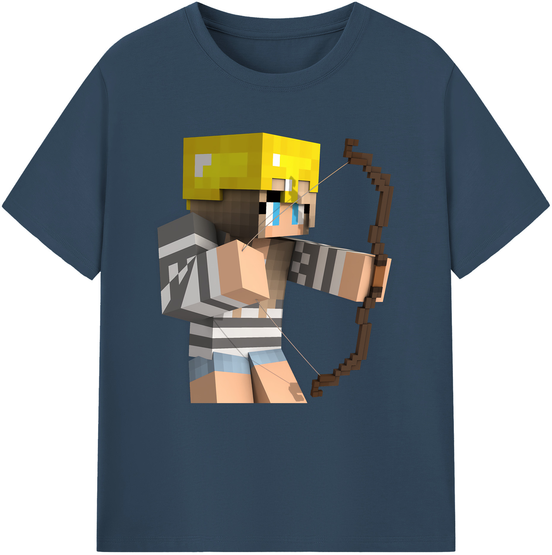 （画像用） マインクラフト ブロックの世界 Minecraft MC Block world レディースカジュアルプリントTシャツ（綿100％）
