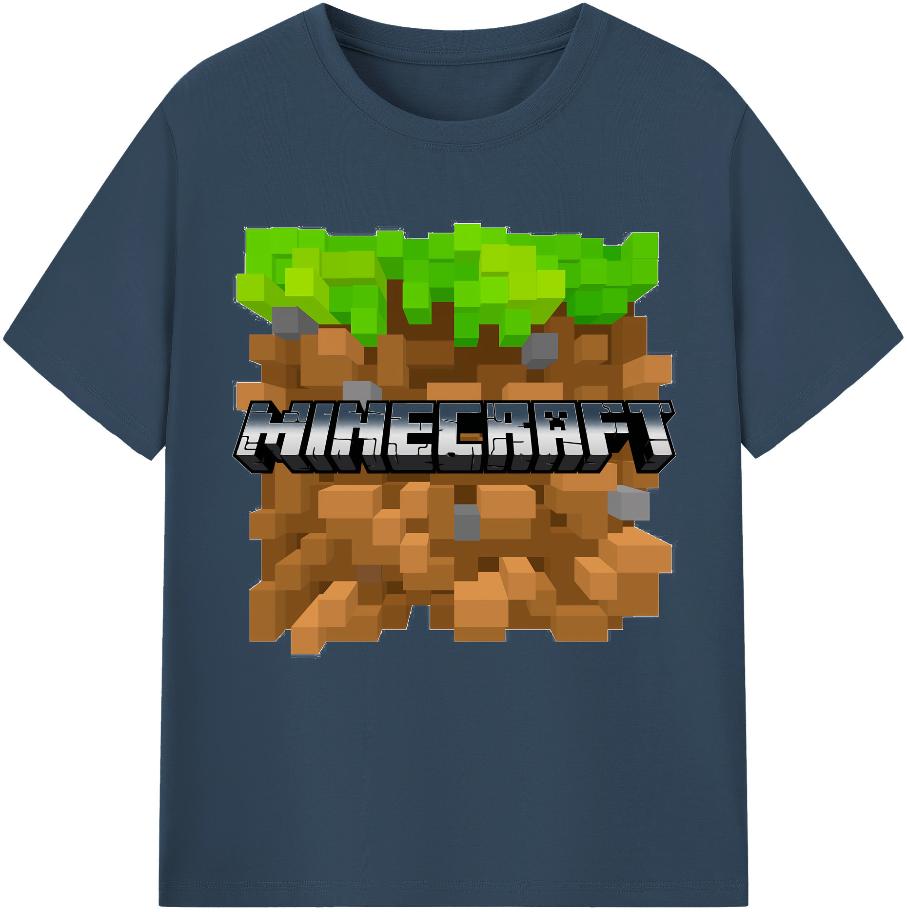 （画像用） マインクラフト ブロックの世界 Minecraft MC Block world レディースカジュアルプリントTシャツ（綿100％）