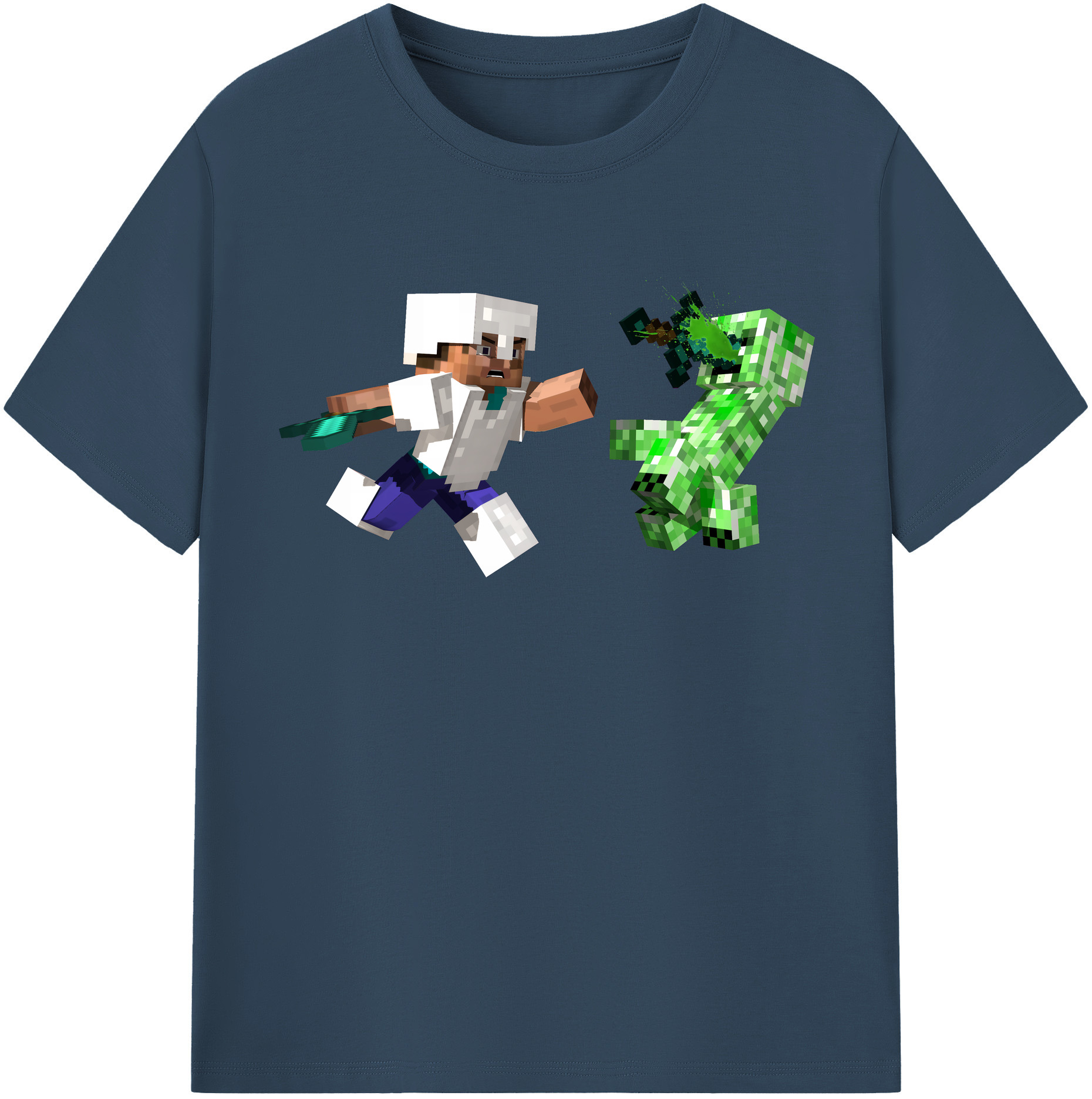 （画像用） マインクラフト ブロックの世界 Minecraft MC Block world レディースカジュアルプリントTシャツ（綿100％）
