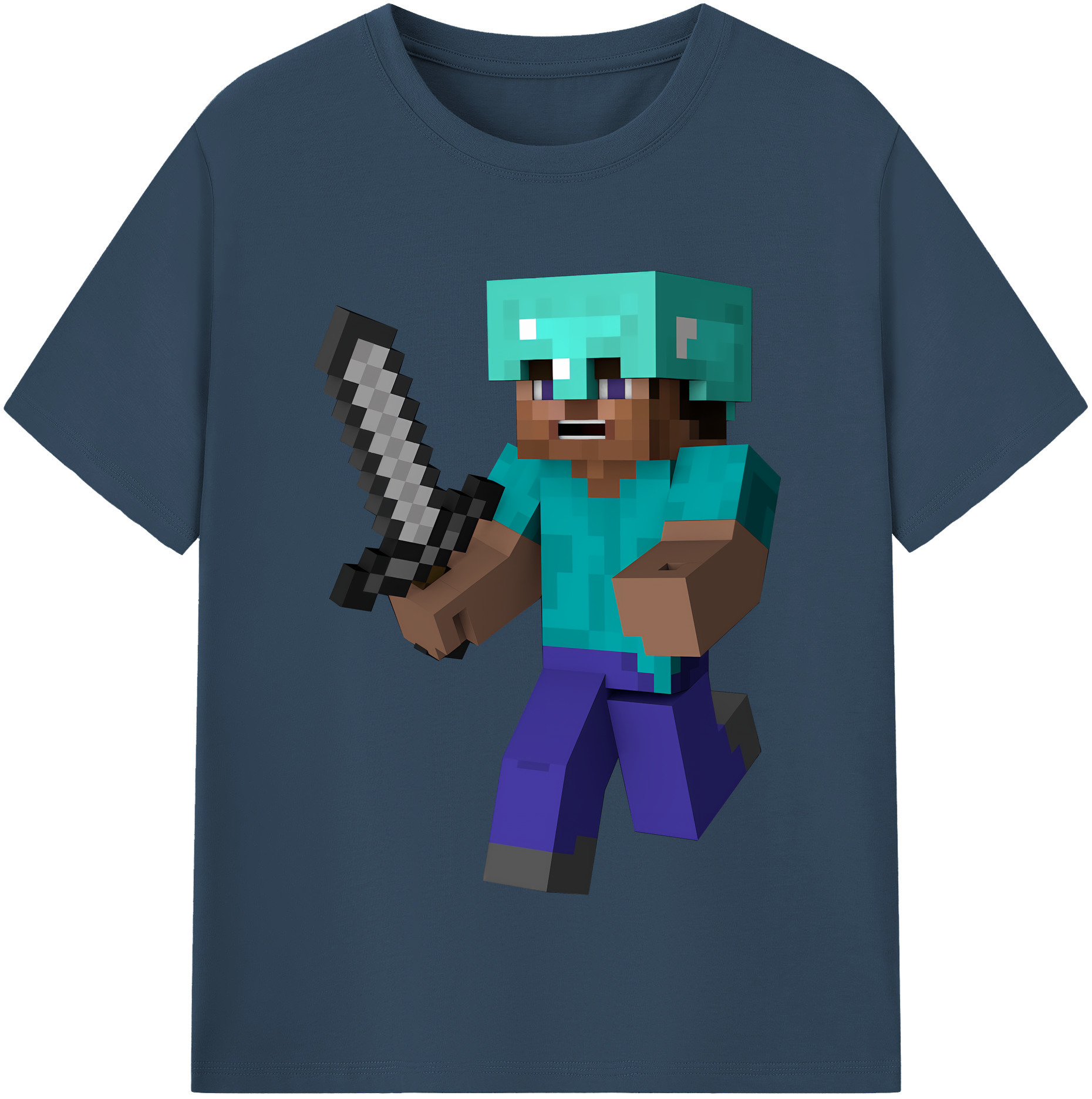 （画像用） マインクラフト ブロックの世界 Minecraft MC Block world レディースカジュアルプリントTシャツ（綿100％）