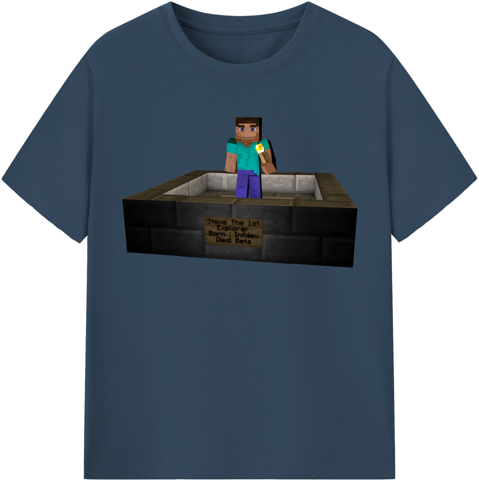 （画像用） マインクラフト ブロックの世界 Minecraft MC Block world レディースカジュアルプリントTシャツ（綿100％）