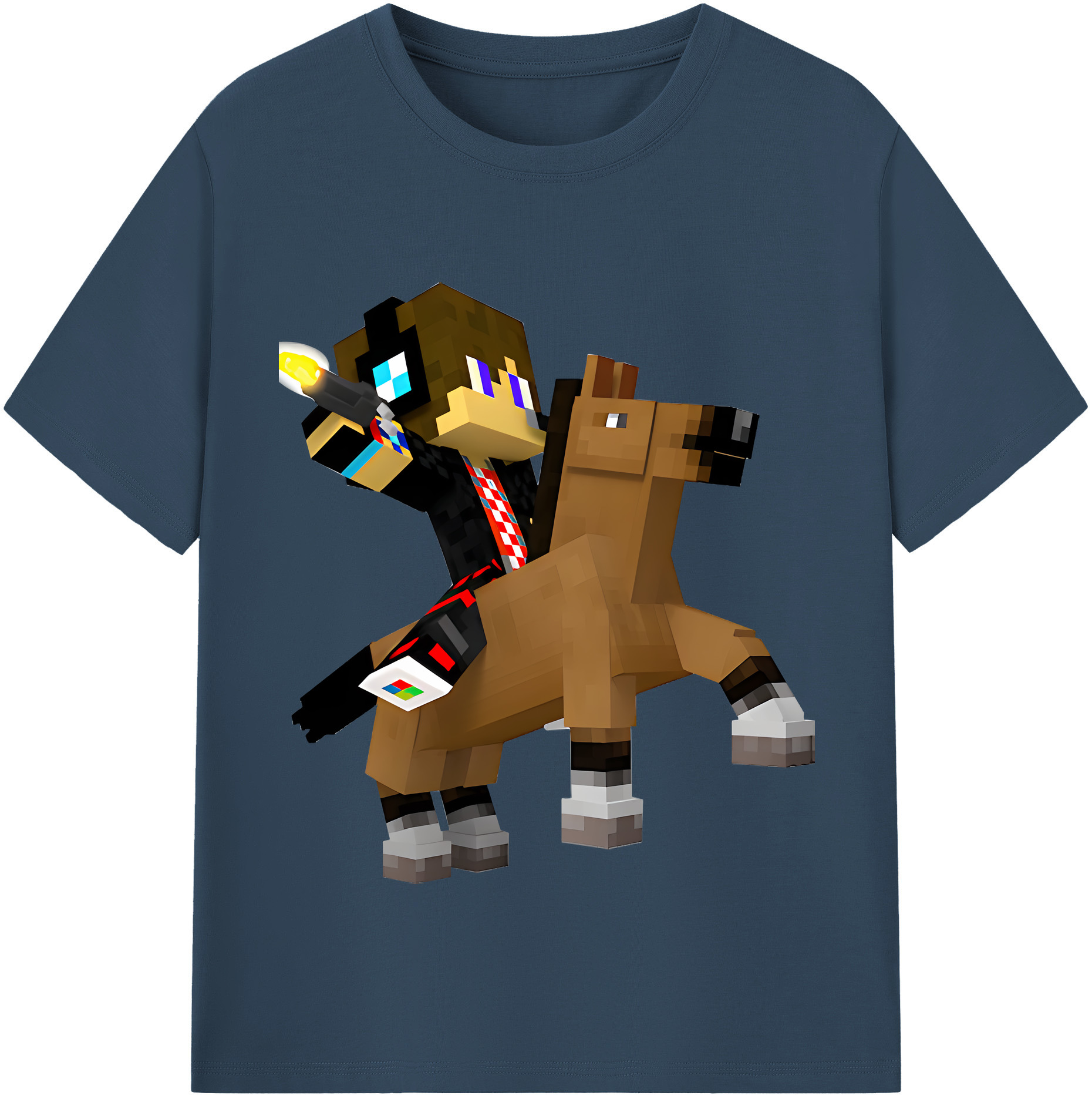 （画像用） マインクラフト ブロックの世界 Minecraft MC Block world レディースカジュアルプリントTシャツ（綿100％）