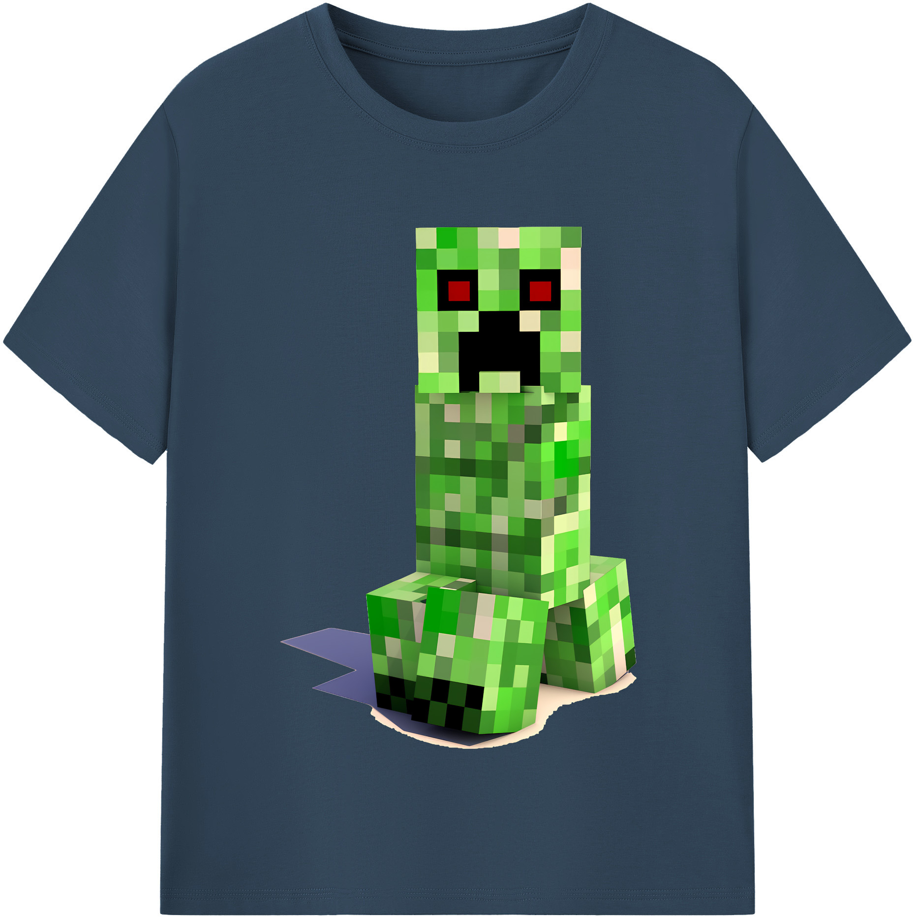 （画像用） マインクラフト ブロックの世界 Minecraft MC Block world レディースカジュアルプリントTシャツ（綿100％）
