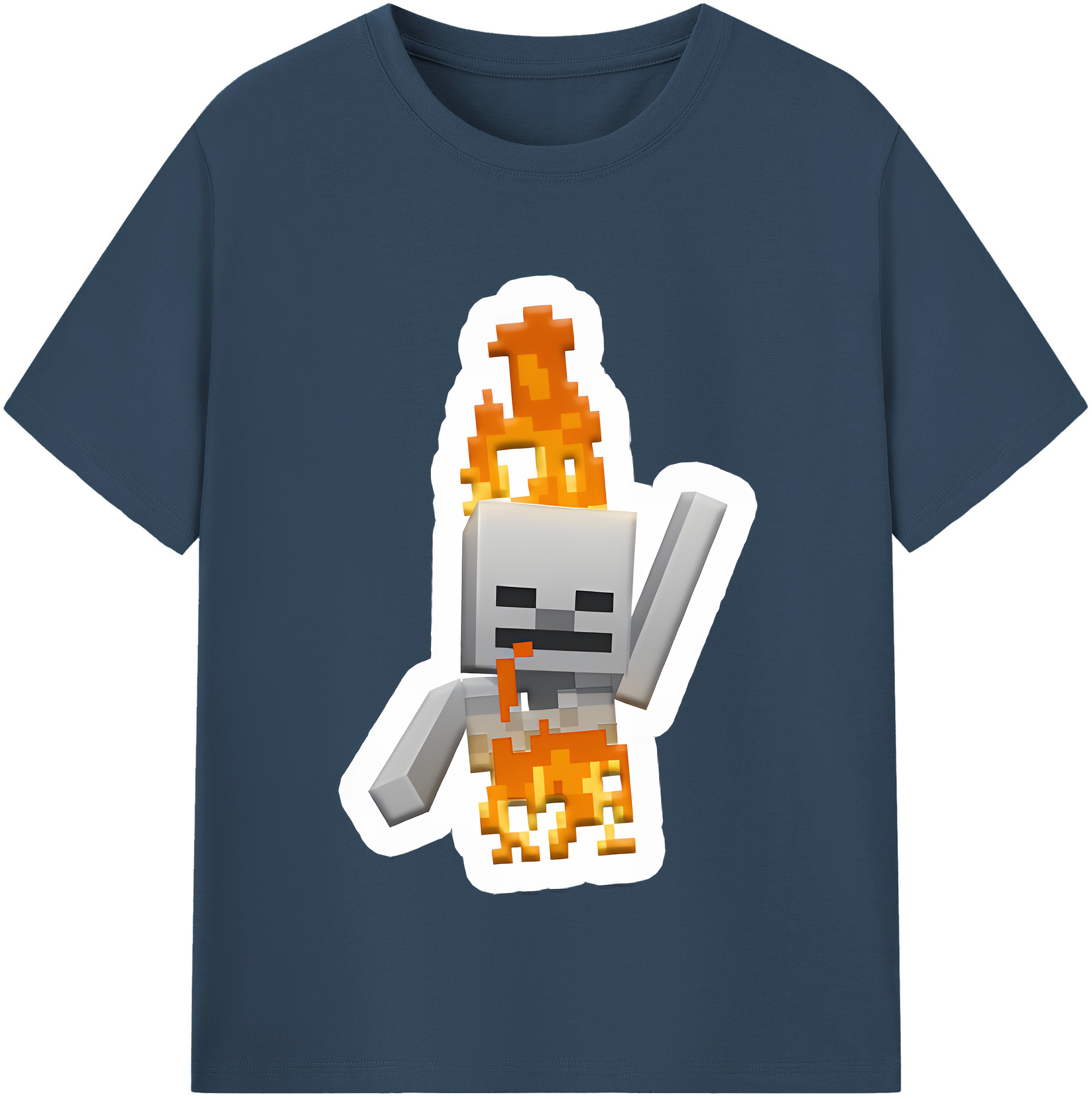 （画像用） マインクラフト ブロックの世界 Minecraft MC Block world レディースカジュアルプリントTシャツ（綿100％）