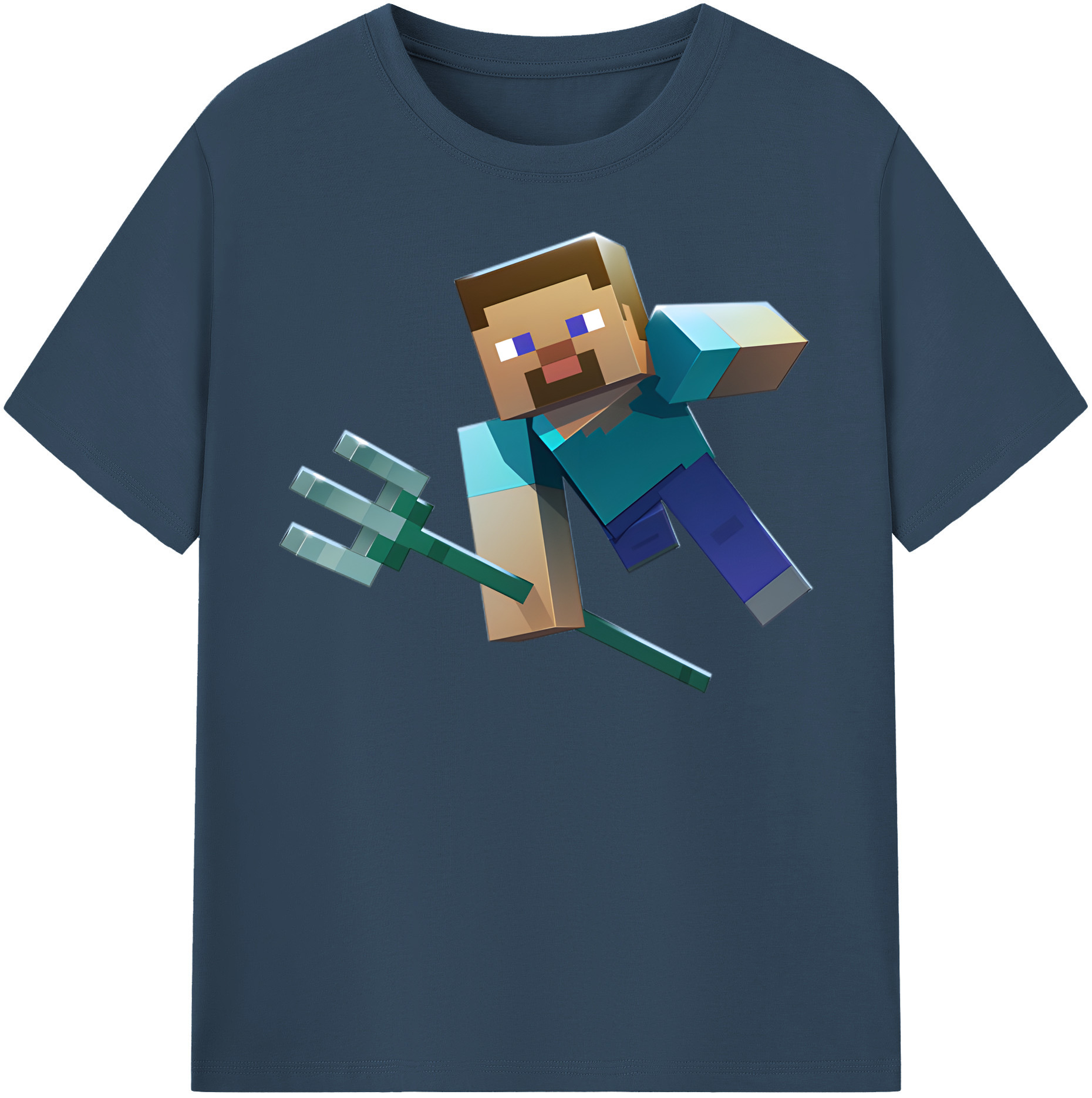 （画像用） マインクラフト ブロックの世界 Minecraft MC Block world レディースカジュアルプリントTシャツ（綿100％）