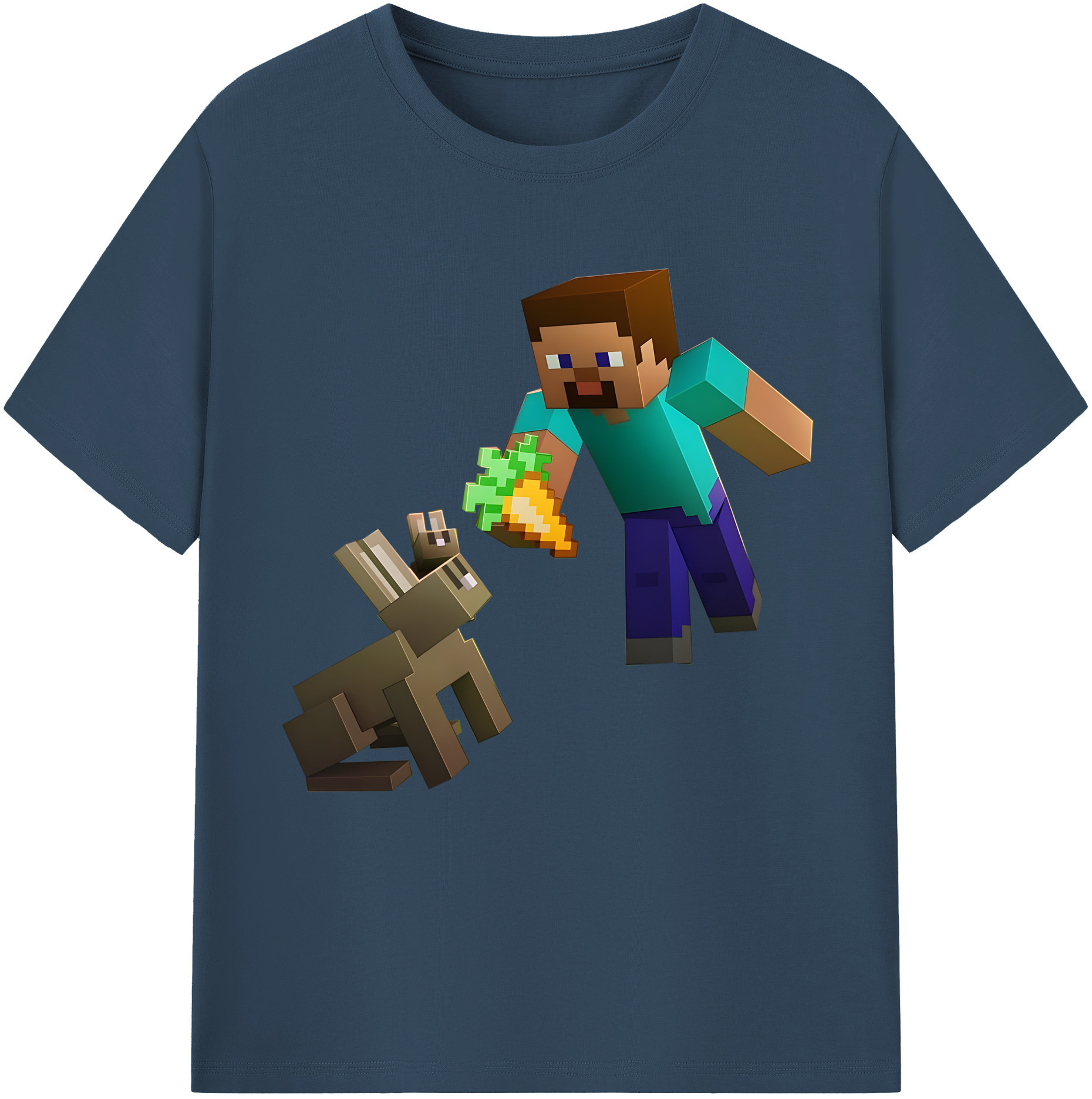 （画像用） マインクラフト ブロックの世界 Minecraft MC Block world レディースカジュアルプリントTシャツ（綿100％）