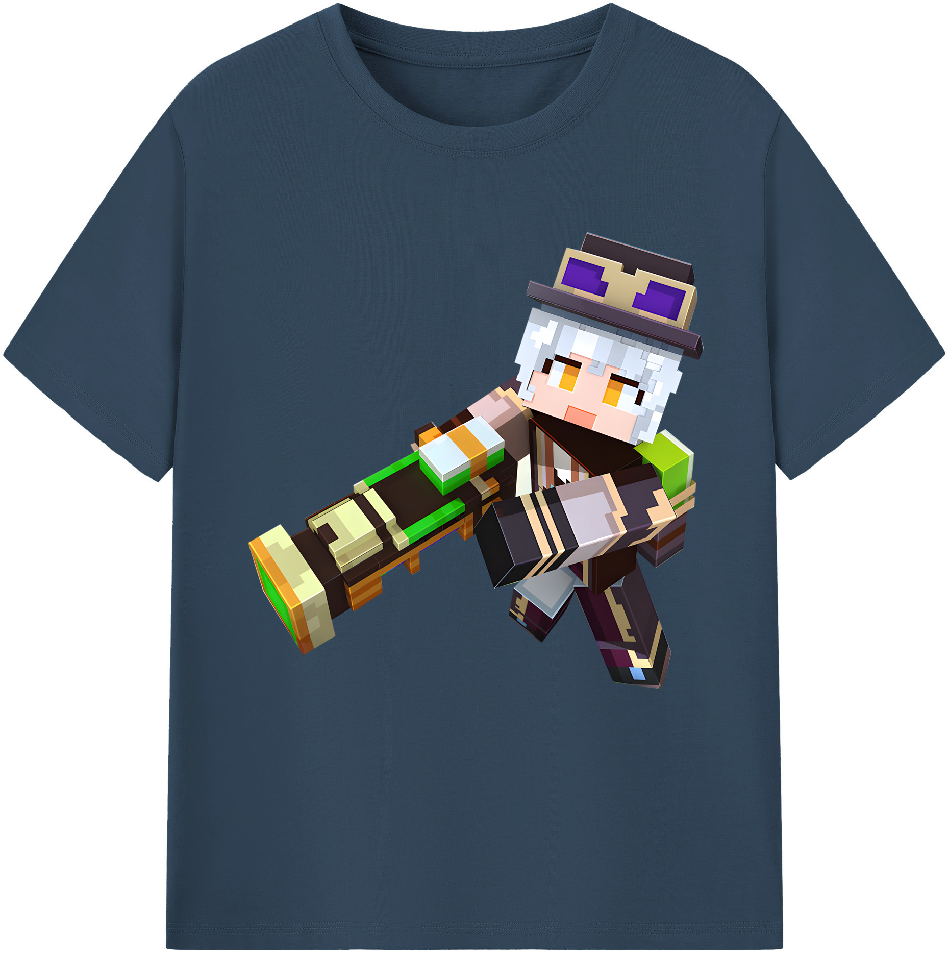（画像用） マインクラフト ブロックの世界 Minecraft MC Block world レディースカジュアルプリントTシャツ（綿100％）