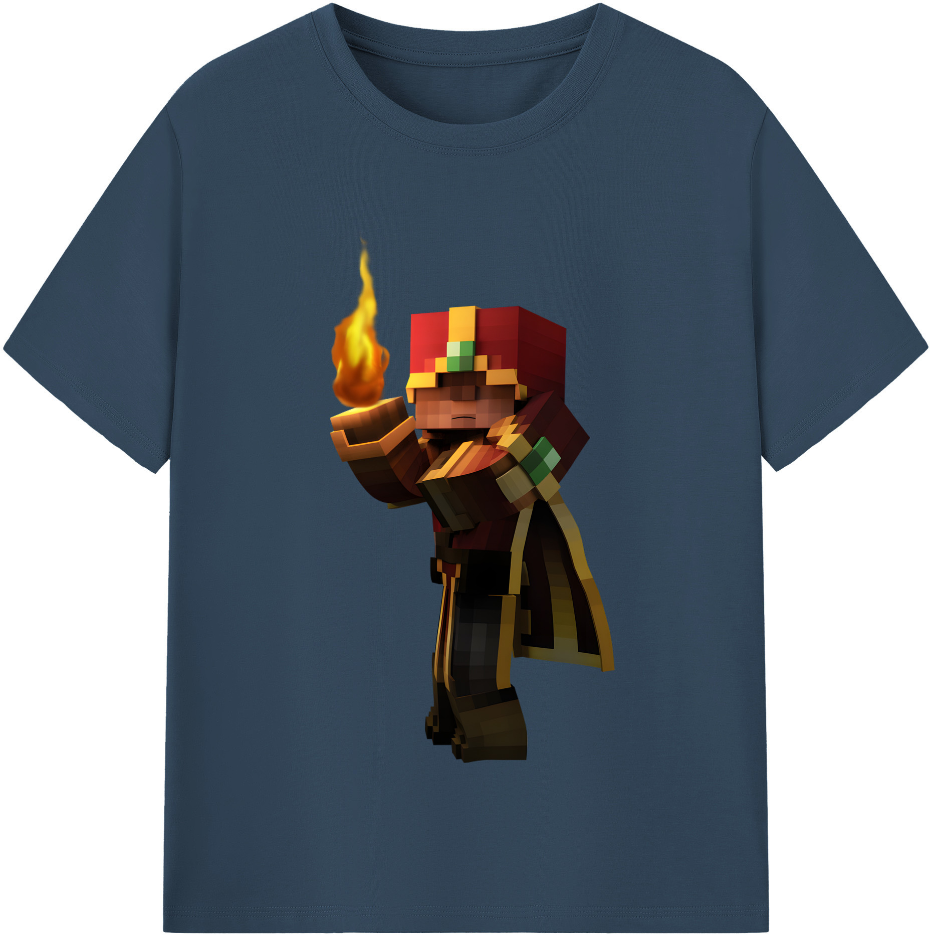 （画像用） マインクラフト ブロックの世界 Minecraft MC Block world レディースカジュアルプリントTシャツ（綿100％）