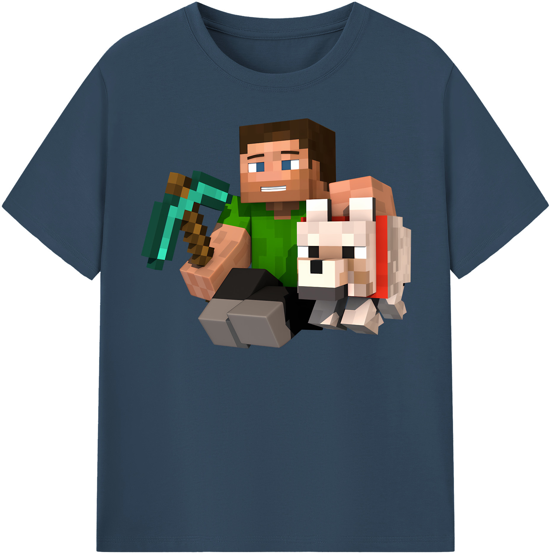 （画像用） マインクラフト ブロックの世界 Minecraft MC Block world レディースカジュアルプリントTシャツ（綿100％）