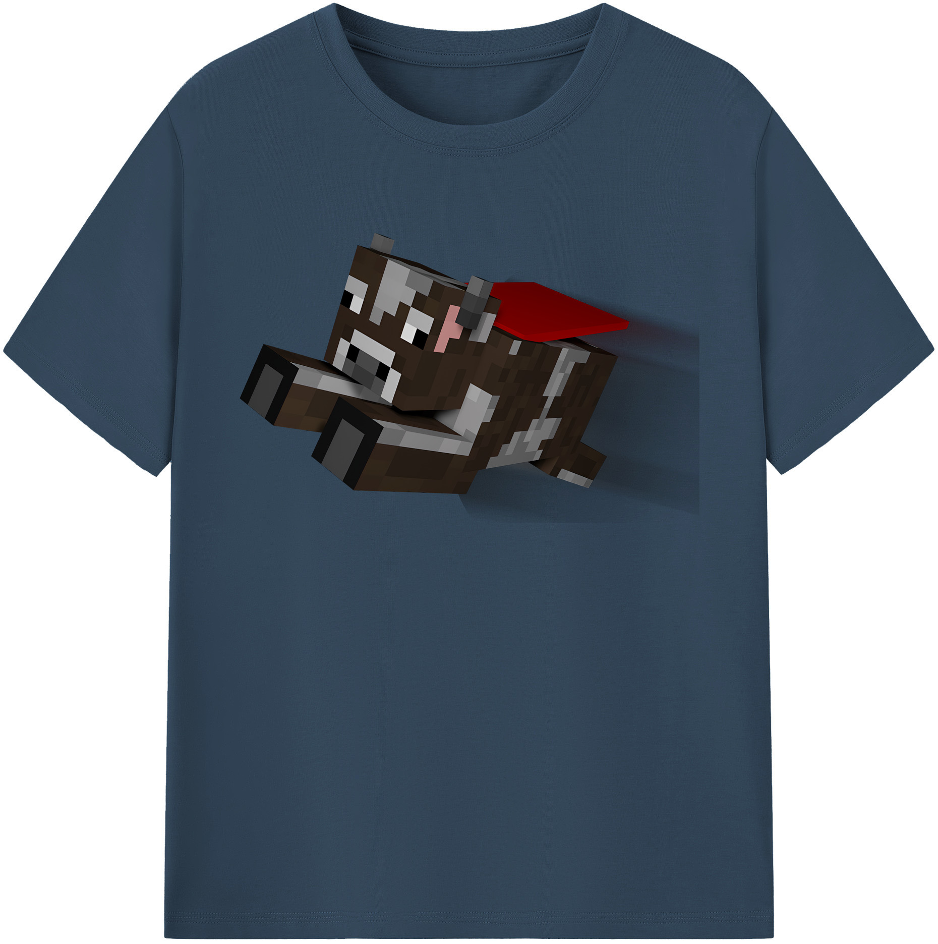 （画像用） マインクラフト ブロックの世界 Minecraft MC Block world レディースカジュアルプリントTシャツ（綿100％）