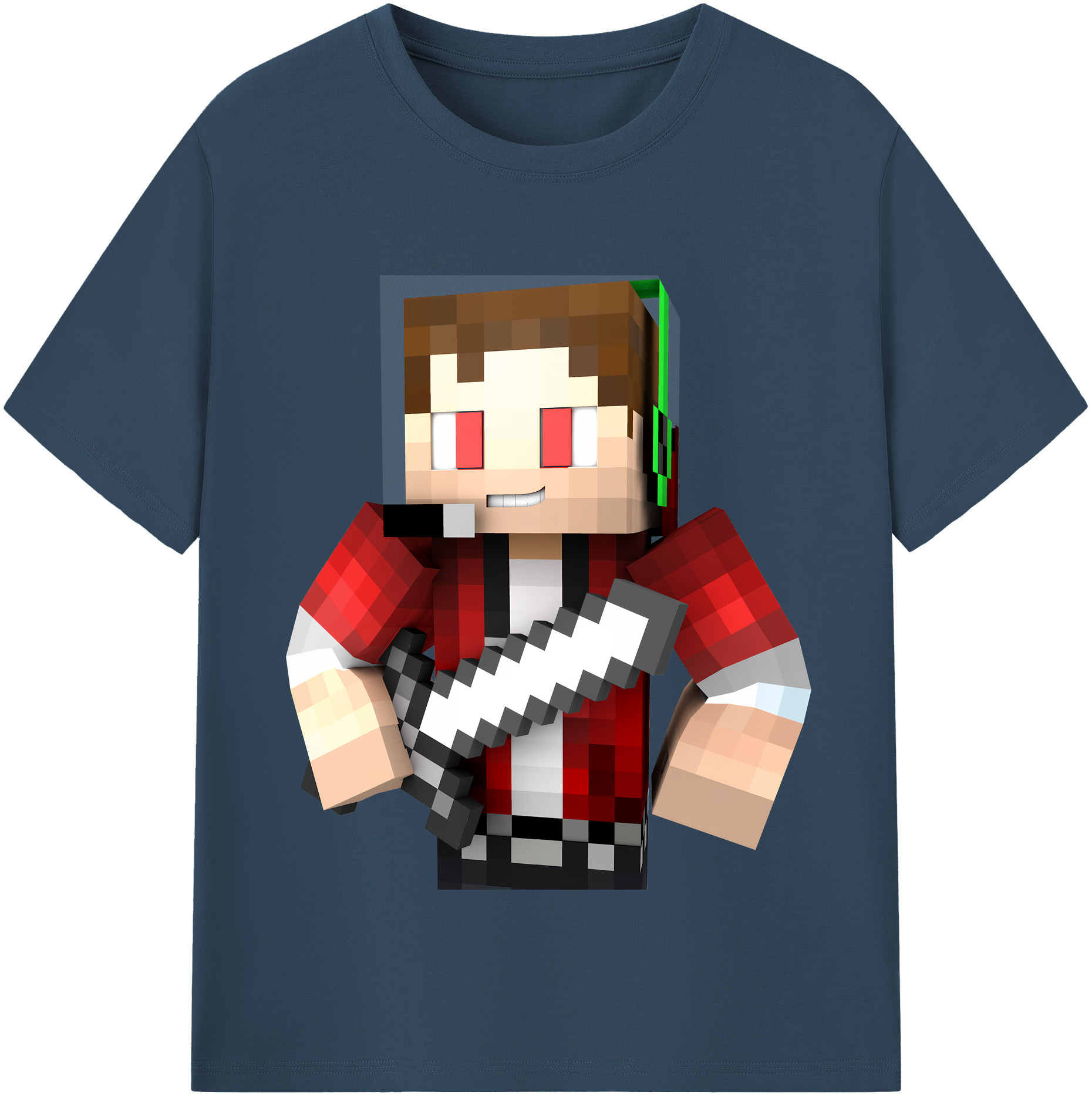 （画像用） マインクラフト ブロックの世界 Minecraft MC Block world レディースカジュアルプリントTシャツ（綿100％）