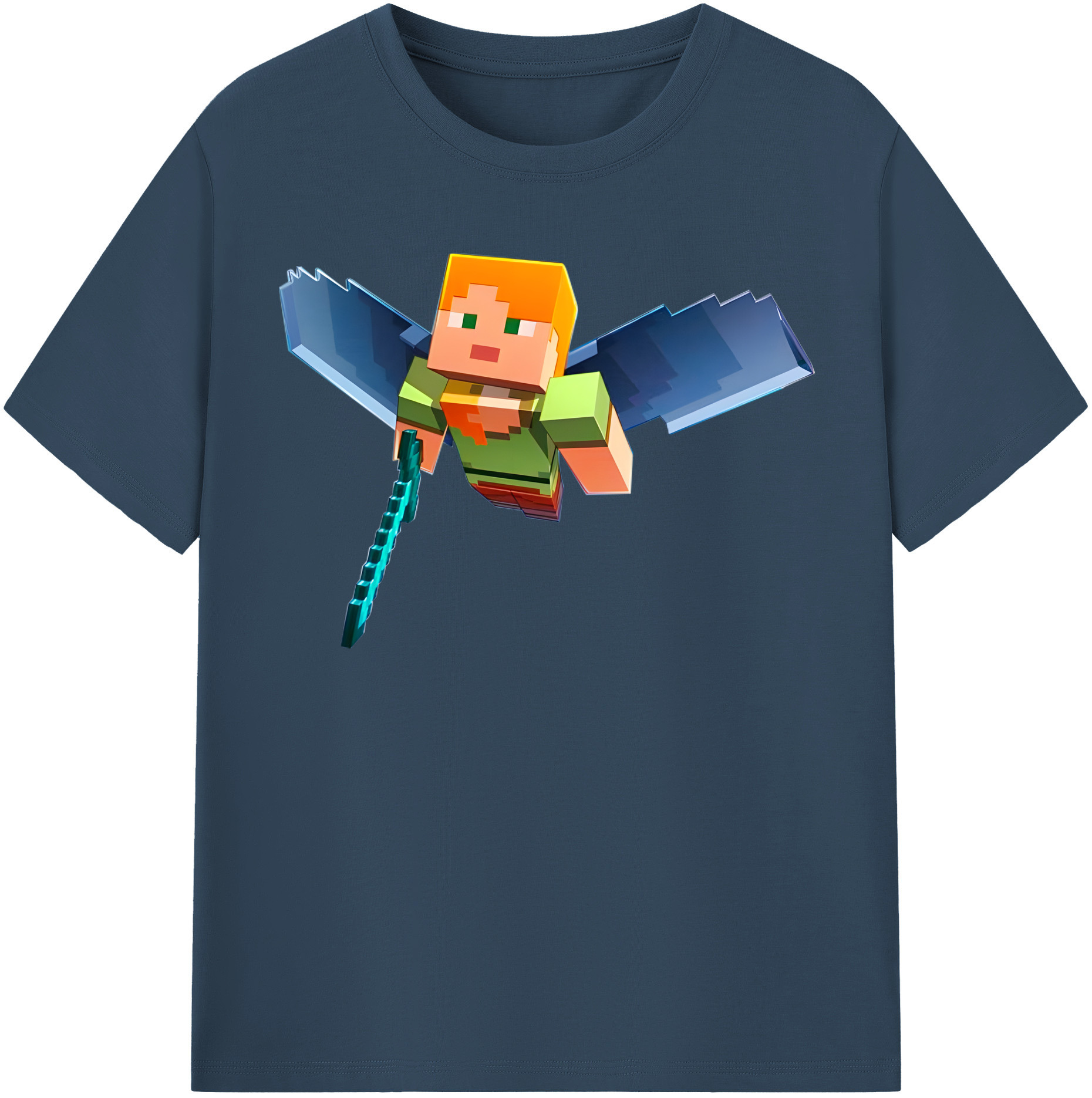 （画像用） マインクラフト ブロックの世界 Minecraft MC Block world レディースカジュアルプリントTシャツ（綿100％）