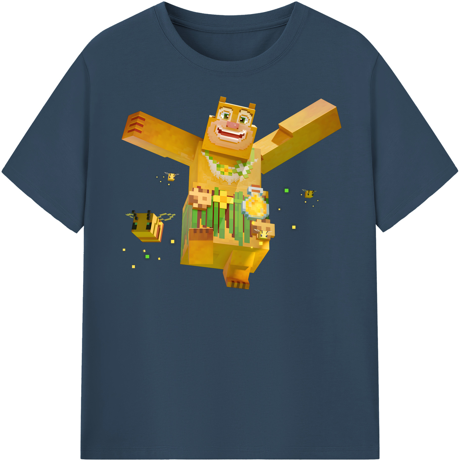 （画像用） マインクラフト ブロックの世界 Minecraft MC Block world レディースカジュアルプリントTシャツ（綿100％）
