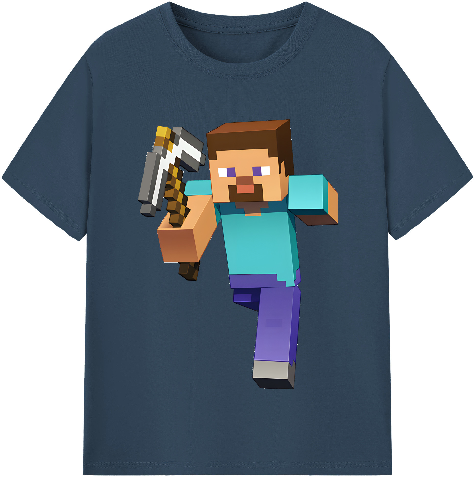 （画像用） マインクラフト ブロックの世界 Minecraft MC Block world レディースカジュアルプリントTシャツ（綿100％）