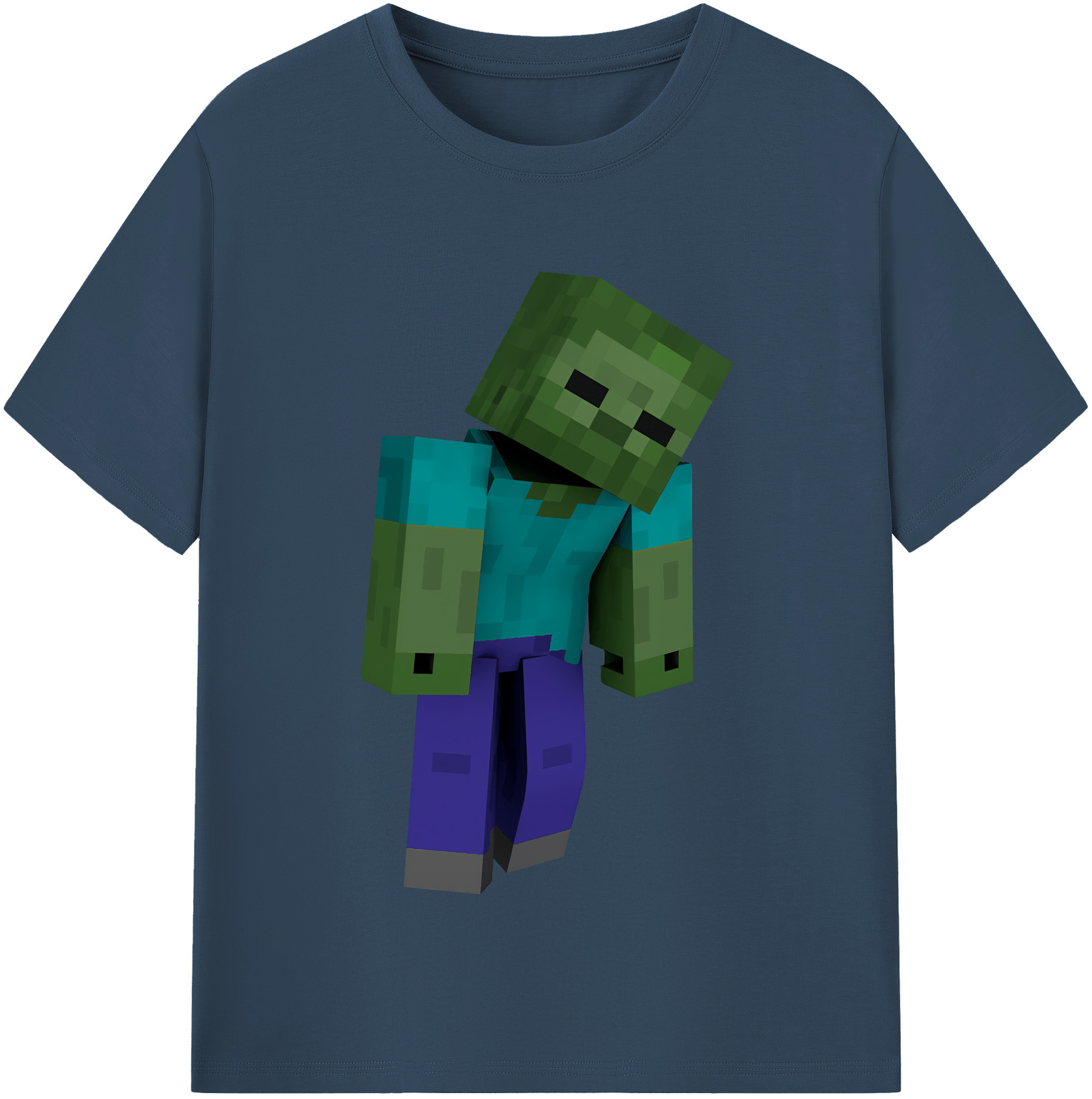 （画像用） マインクラフト ブロックの世界 Minecraft MC Block world レディースカジュアルプリントTシャツ（綿100％）