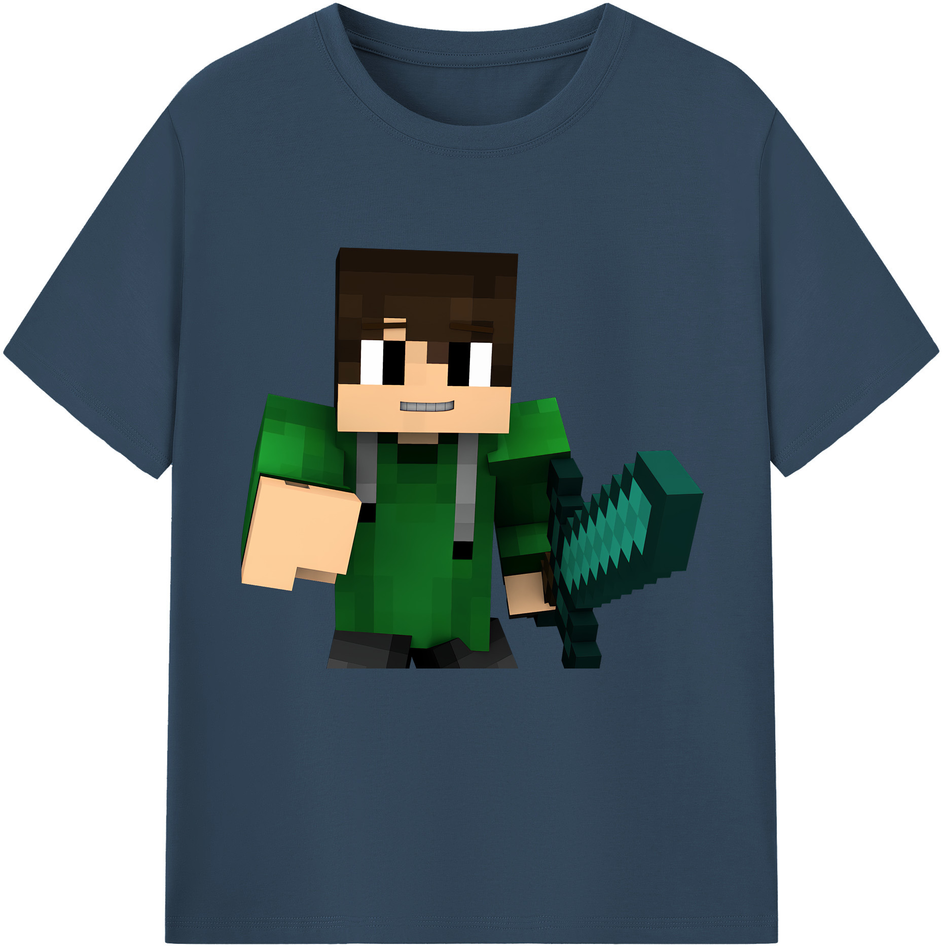 （画像用） マインクラフト ブロックの世界 Minecraft MC Block world レディースカジュアルプリントTシャツ（綿100％）