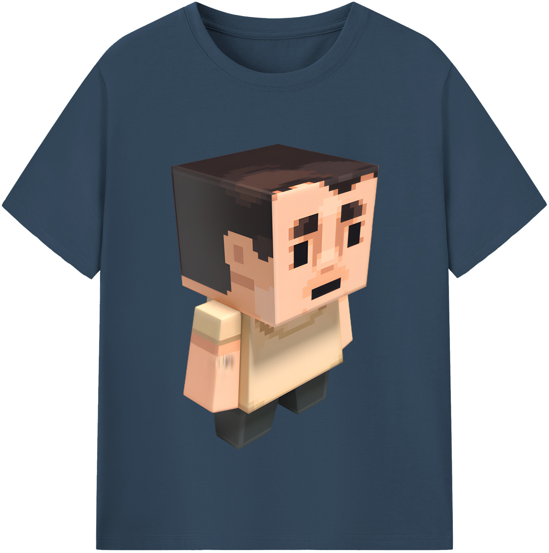 （画像用） マインクラフト ブロックの世界 Minecraft MC Block world レディースカジュアルプリントTシャツ（綿100％）