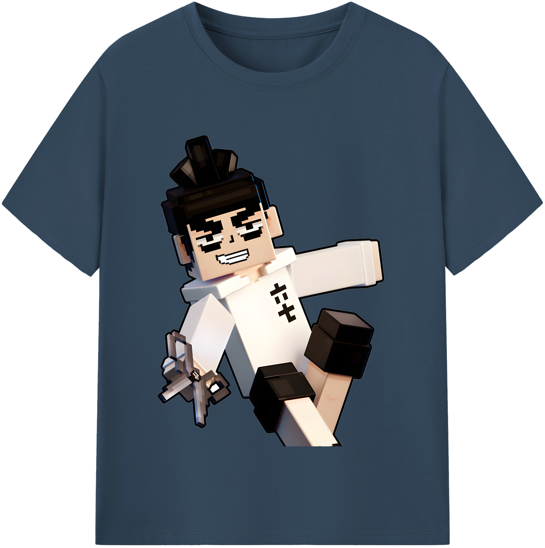 （画像用） マインクラフト ブロックの世界 Minecraft MC Block world レディースカジュアルプリントTシャツ（綿100％）