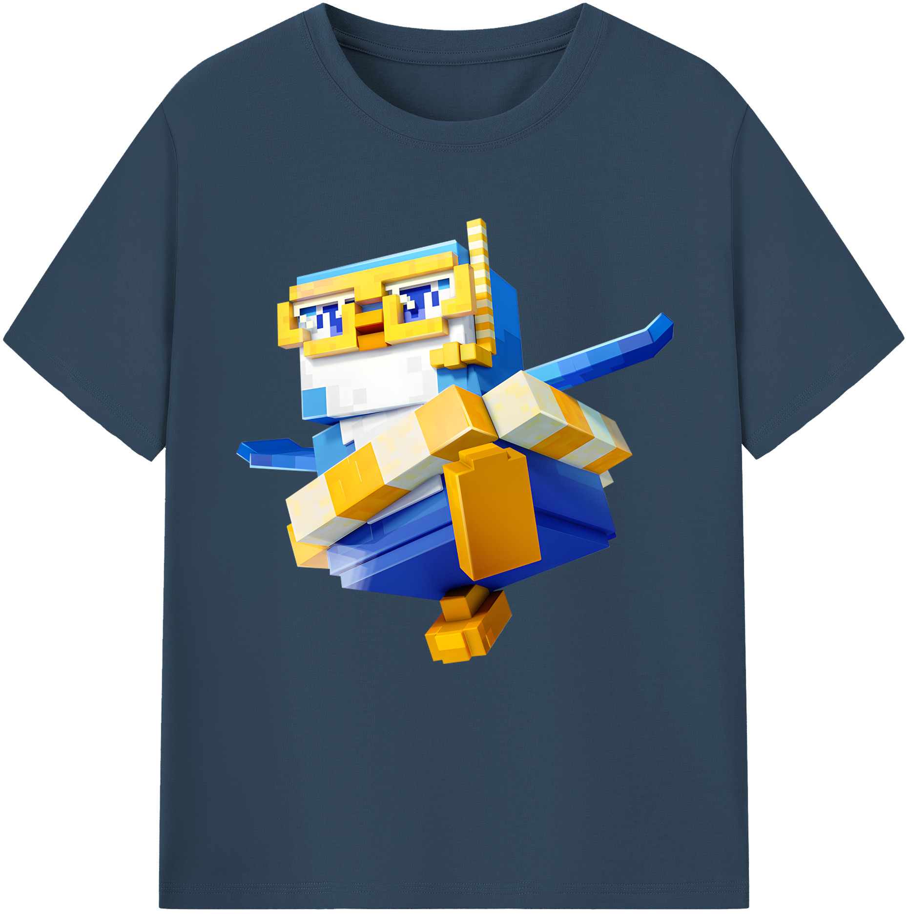 （画像用） マインクラフト ブロックの世界 Minecraft MC Block world レディースカジュアルプリントTシャツ（綿100％）