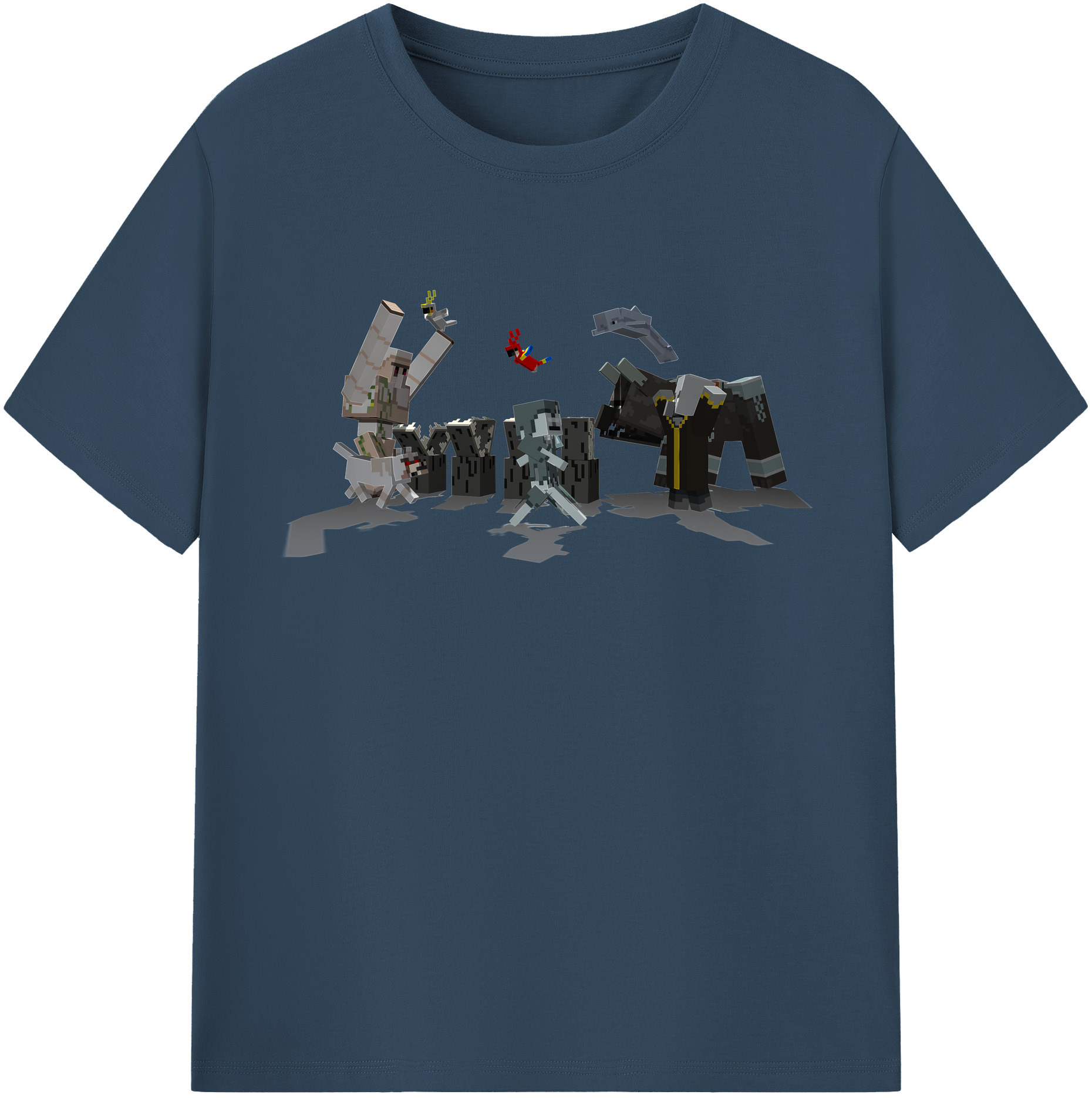 （画像用） マインクラフト ブロックの世界 Minecraft MC Block world レディースカジュアルプリントTシャツ（綿100％）