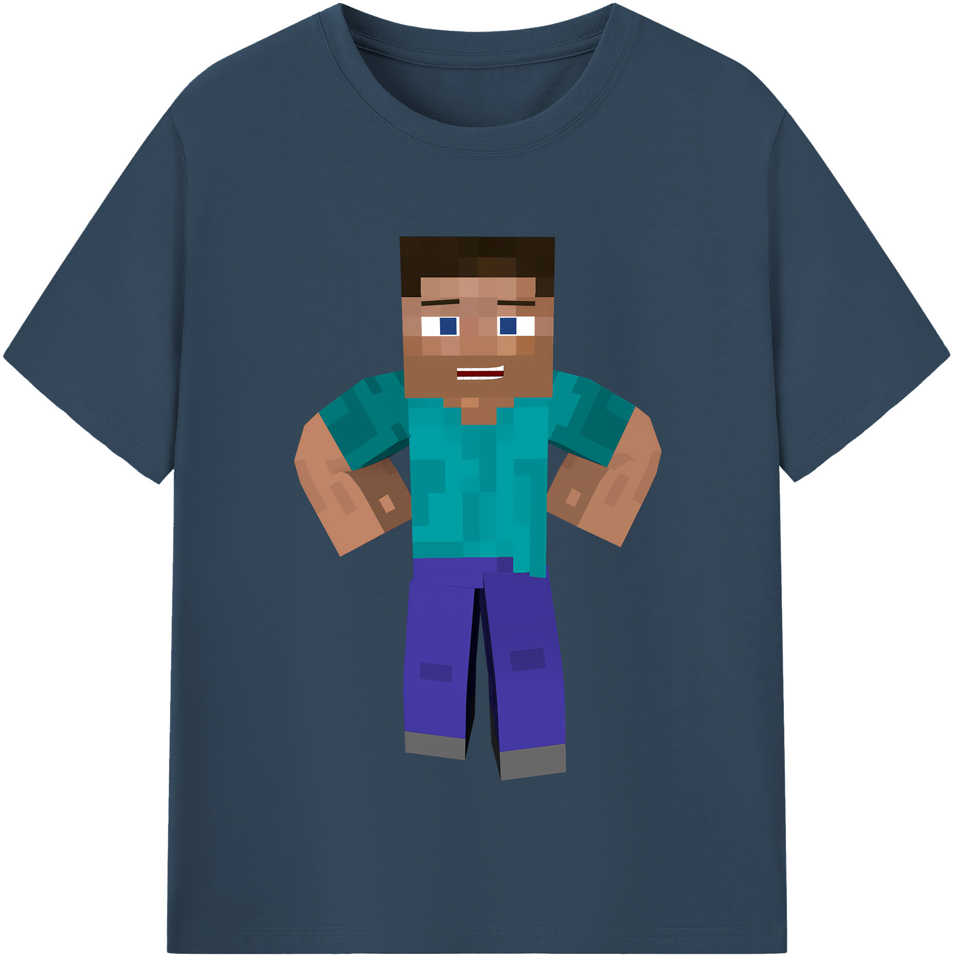（画像用） マインクラフト ブロックの世界 Minecraft MC Block world レディースカジュアルプリントTシャツ（綿100％）