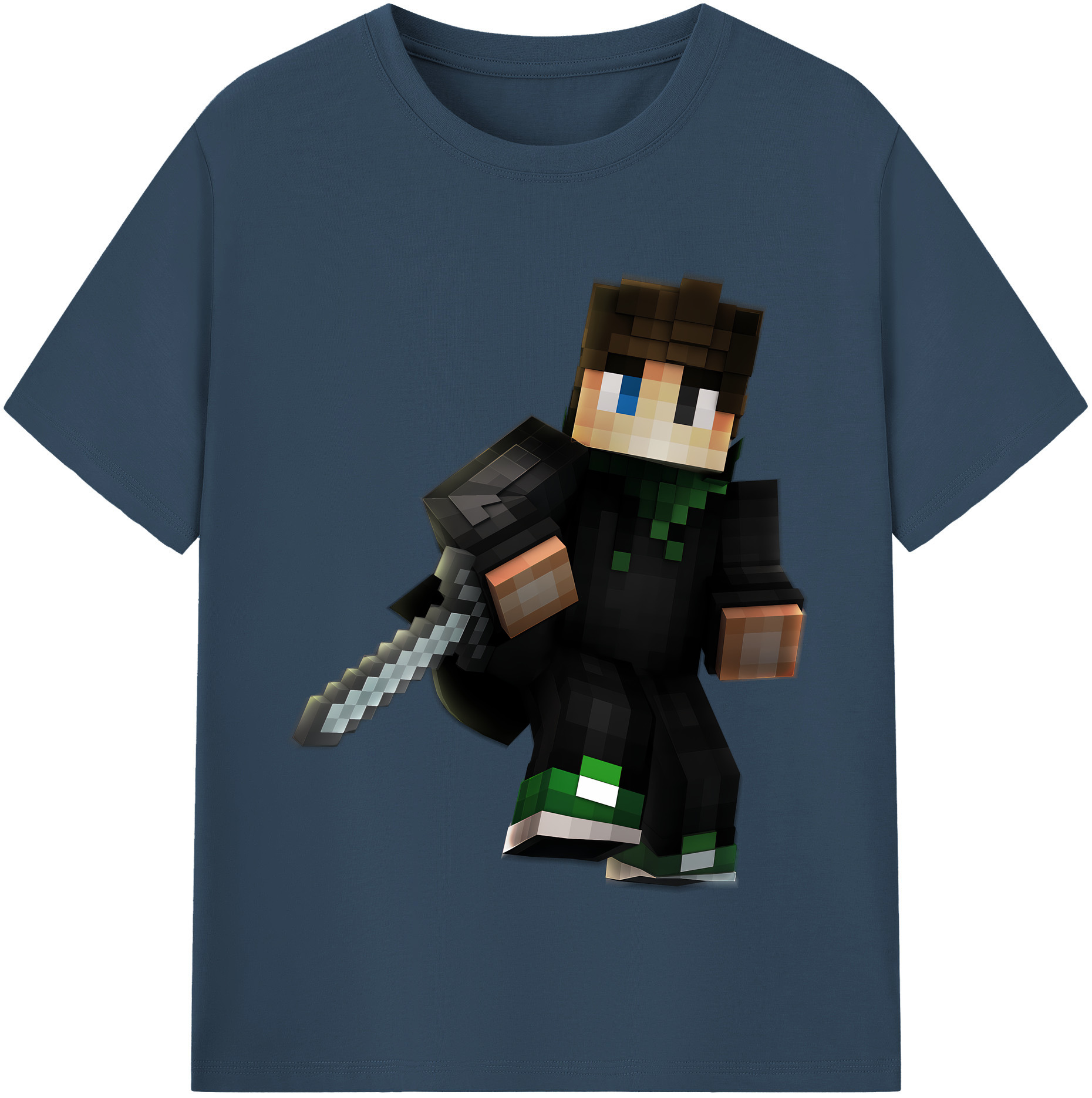 （画像用） マインクラフト ブロックの世界 Minecraft MC Block world レディースカジュアルプリントTシャツ（綿100％）