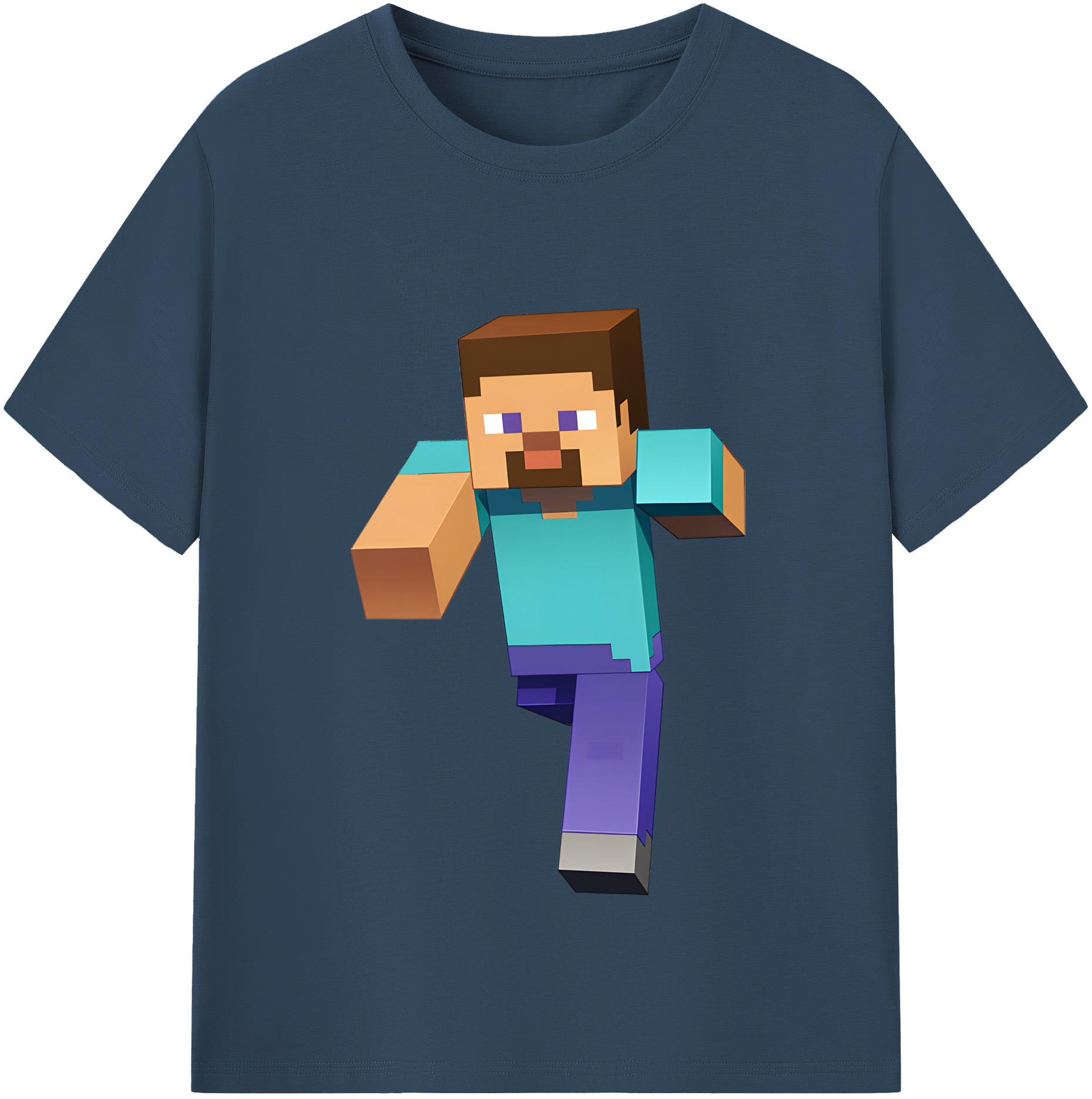 （画像用） マインクラフト ブロックの世界 Minecraft MC Block world レディースカジュアルプリントTシャツ（綿100％）