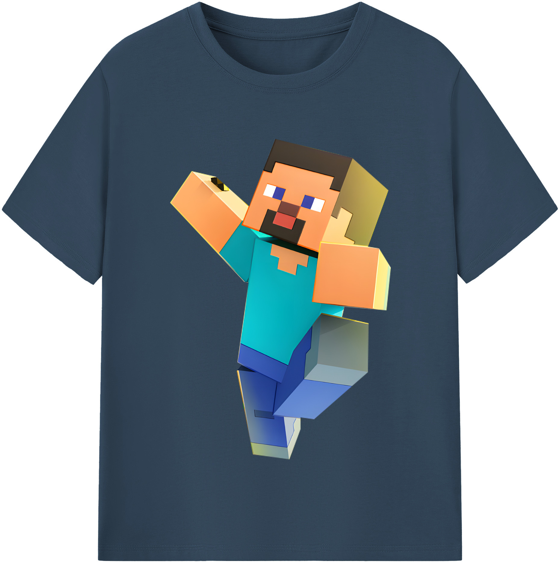 （画像用） マインクラフト ブロックの世界 Minecraft MC Block world レディースカジュアルプリントTシャツ（綿100％）