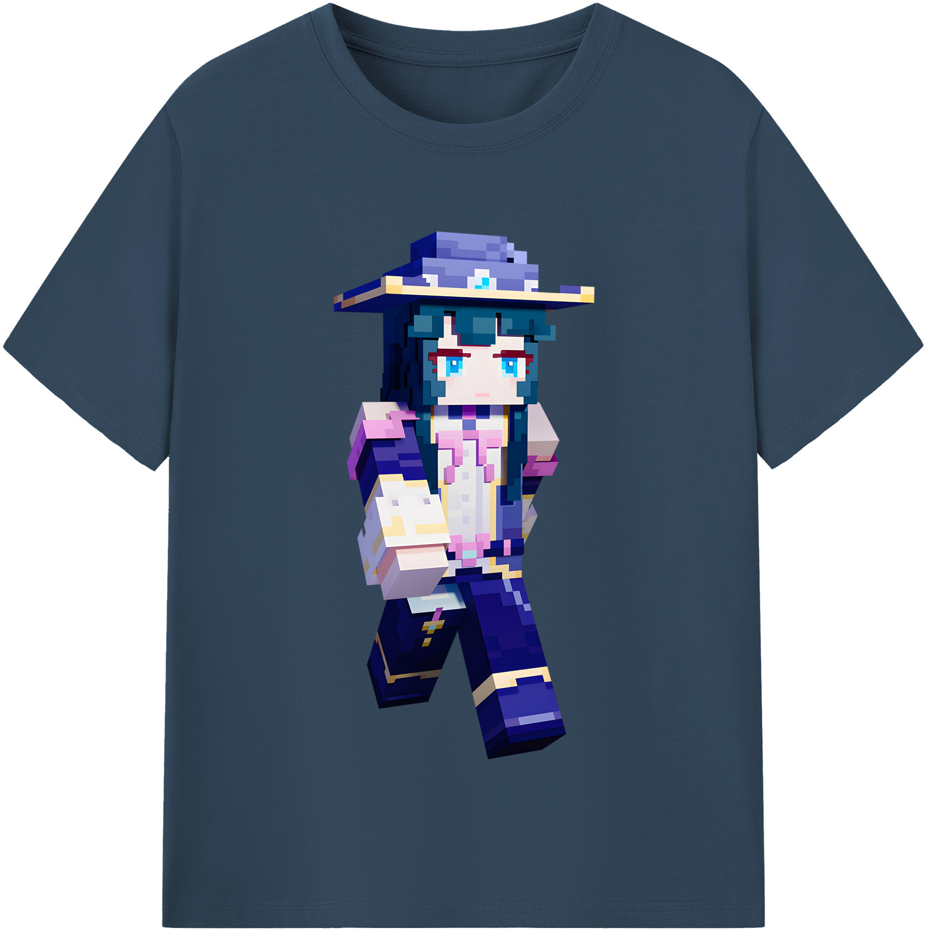 （画像用） マインクラフト ブロックの世界 Minecraft MC Block world レディースカジュアルプリントTシャツ（綿100％）
