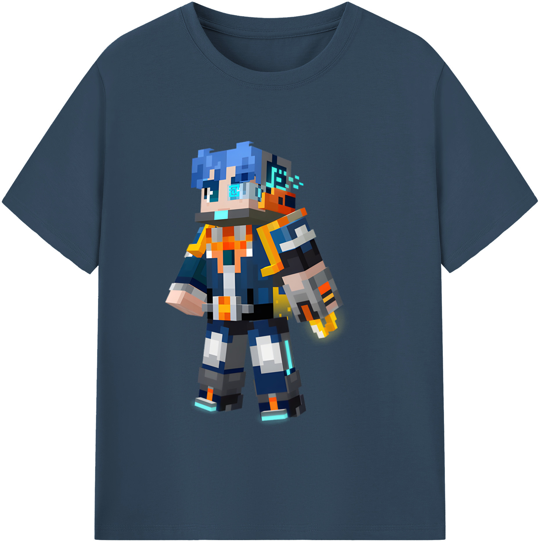 （画像用） マインクラフト ブロックの世界 Minecraft MC Block world レディースカジュアルプリントTシャツ（綿100％）