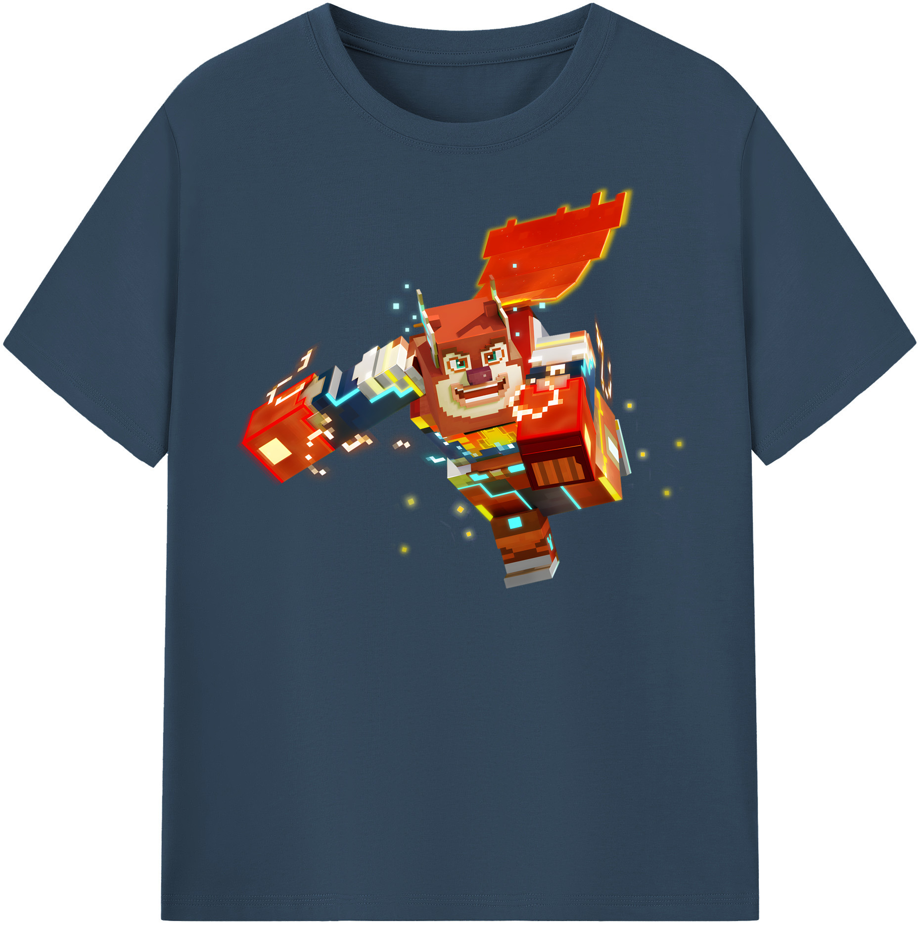 （画像用） マインクラフト ブロックの世界 Minecraft MC Block world レディースカジュアルプリントTシャツ（綿100％）