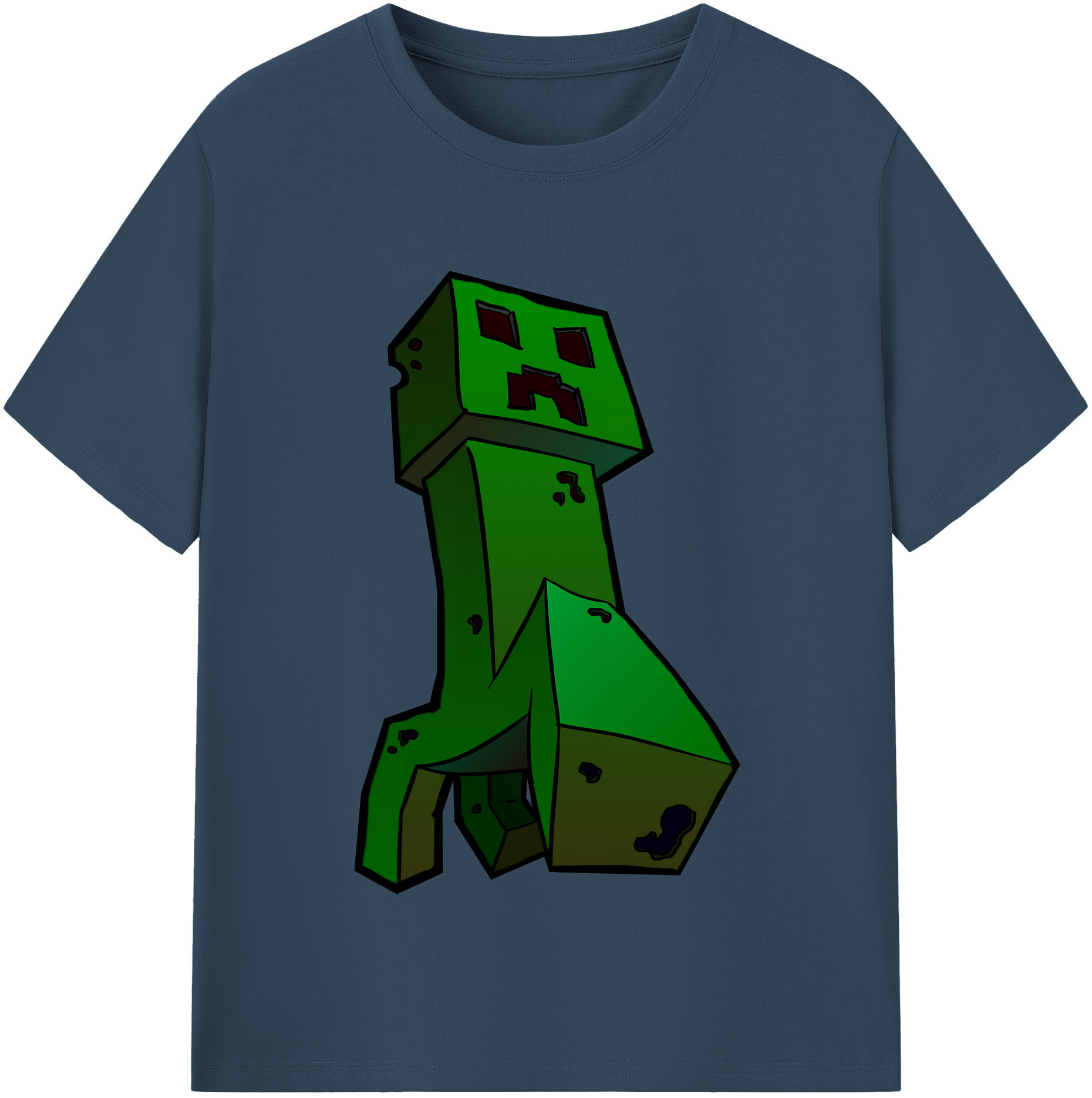 （画像用） マインクラフト ブロックの世界 Minecraft MC Block world レディースカジュアルプリントTシャツ（綿100％）